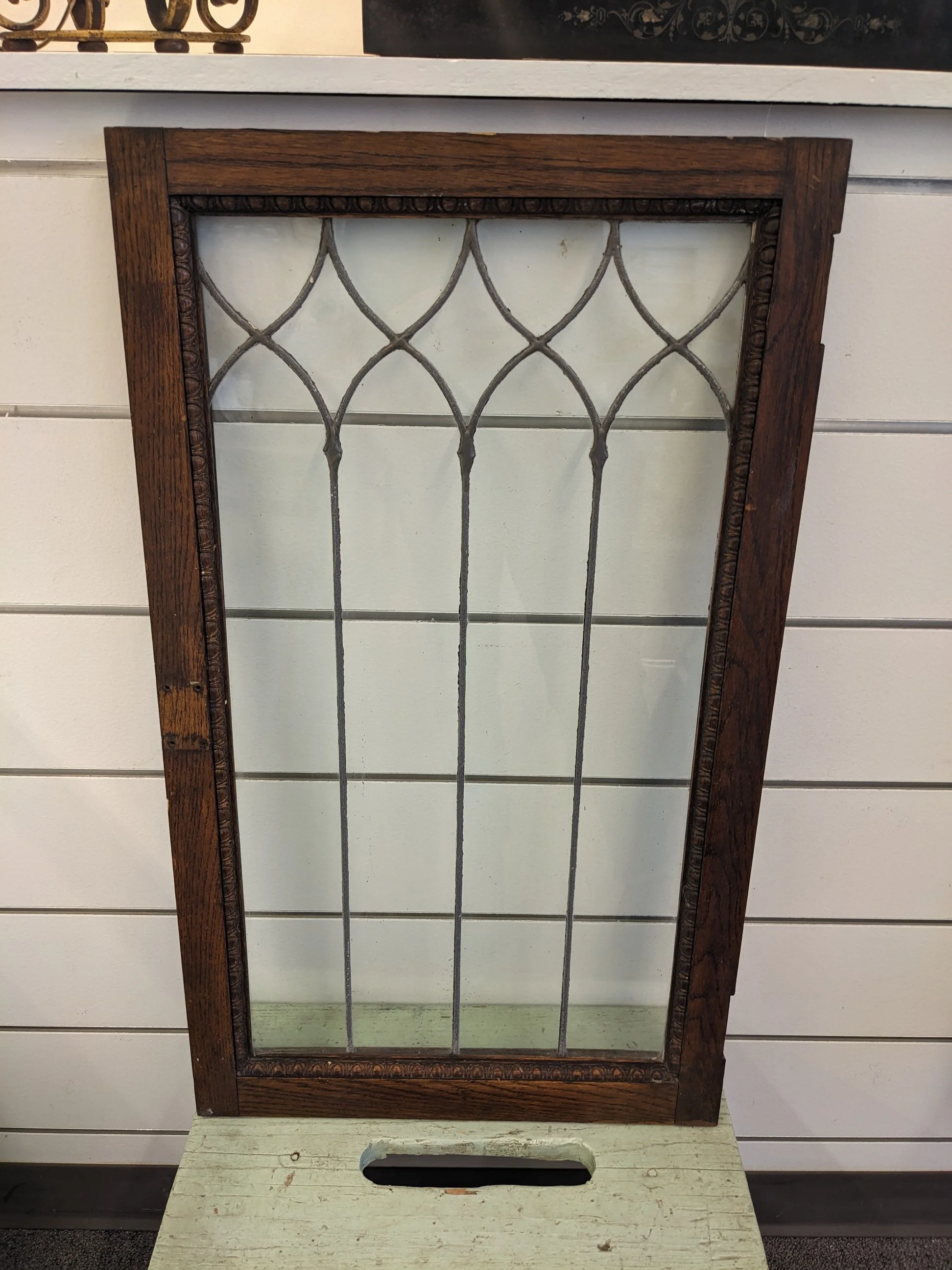 Antique Leaded Cabinet Door