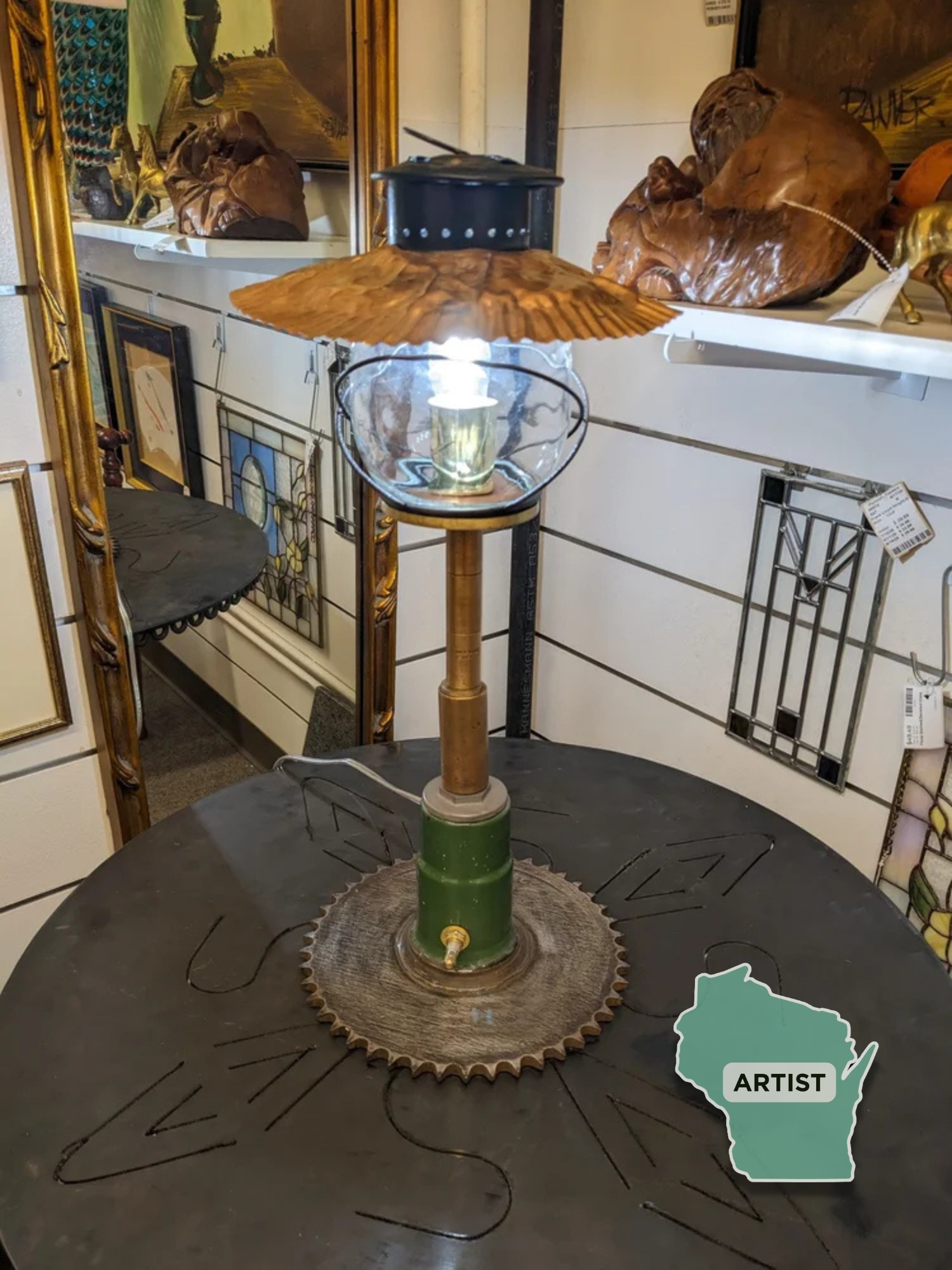 Repurposed Sprocket Table Lamp