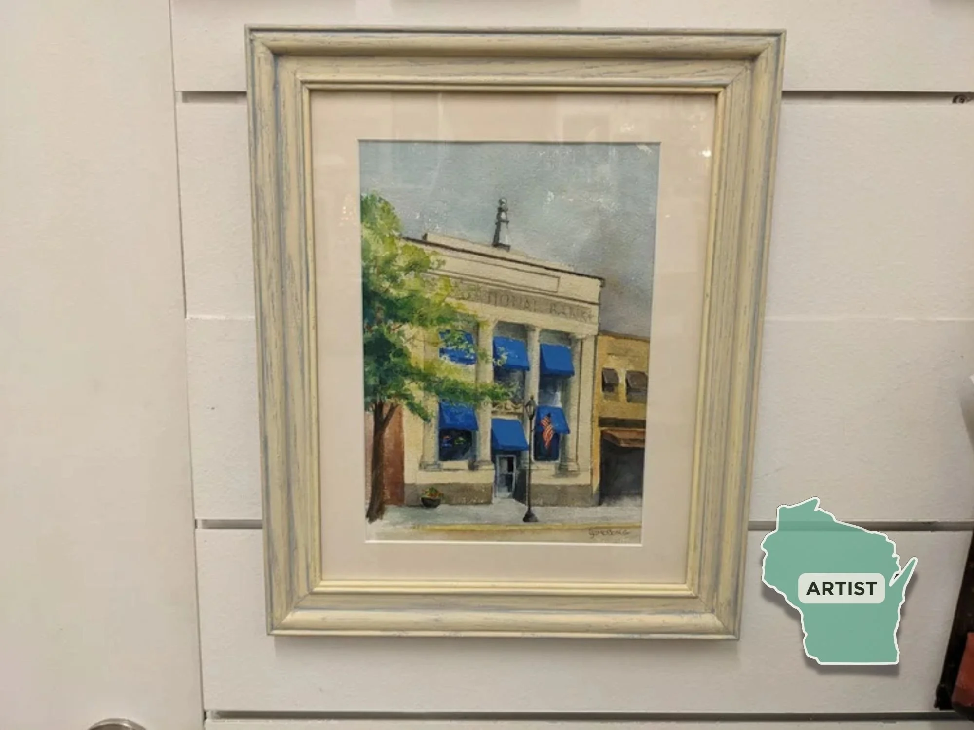 Hartford First Nat'l Bank Watercolor, J. Lindborg