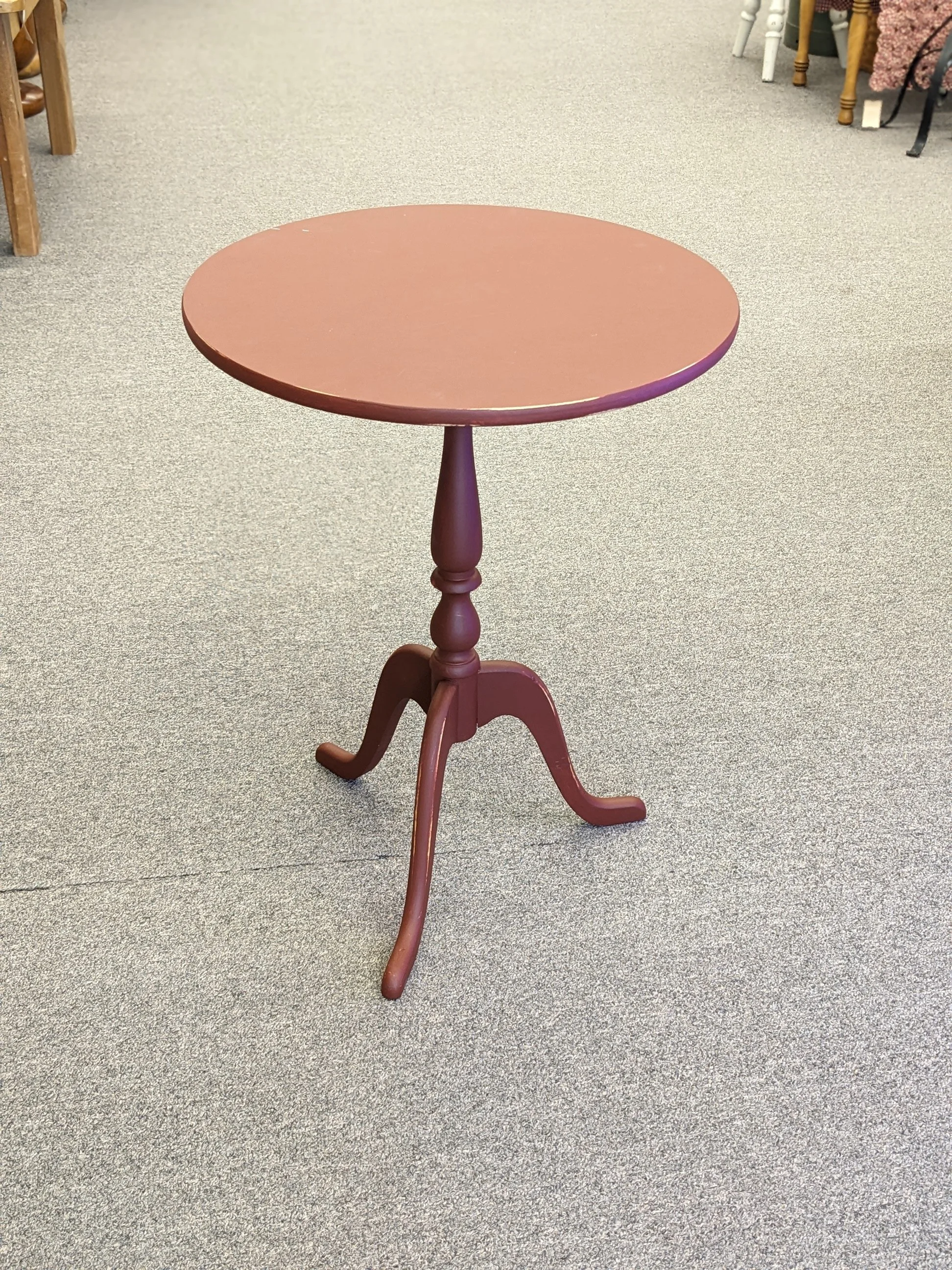 Red Painted Tilt-Top Table