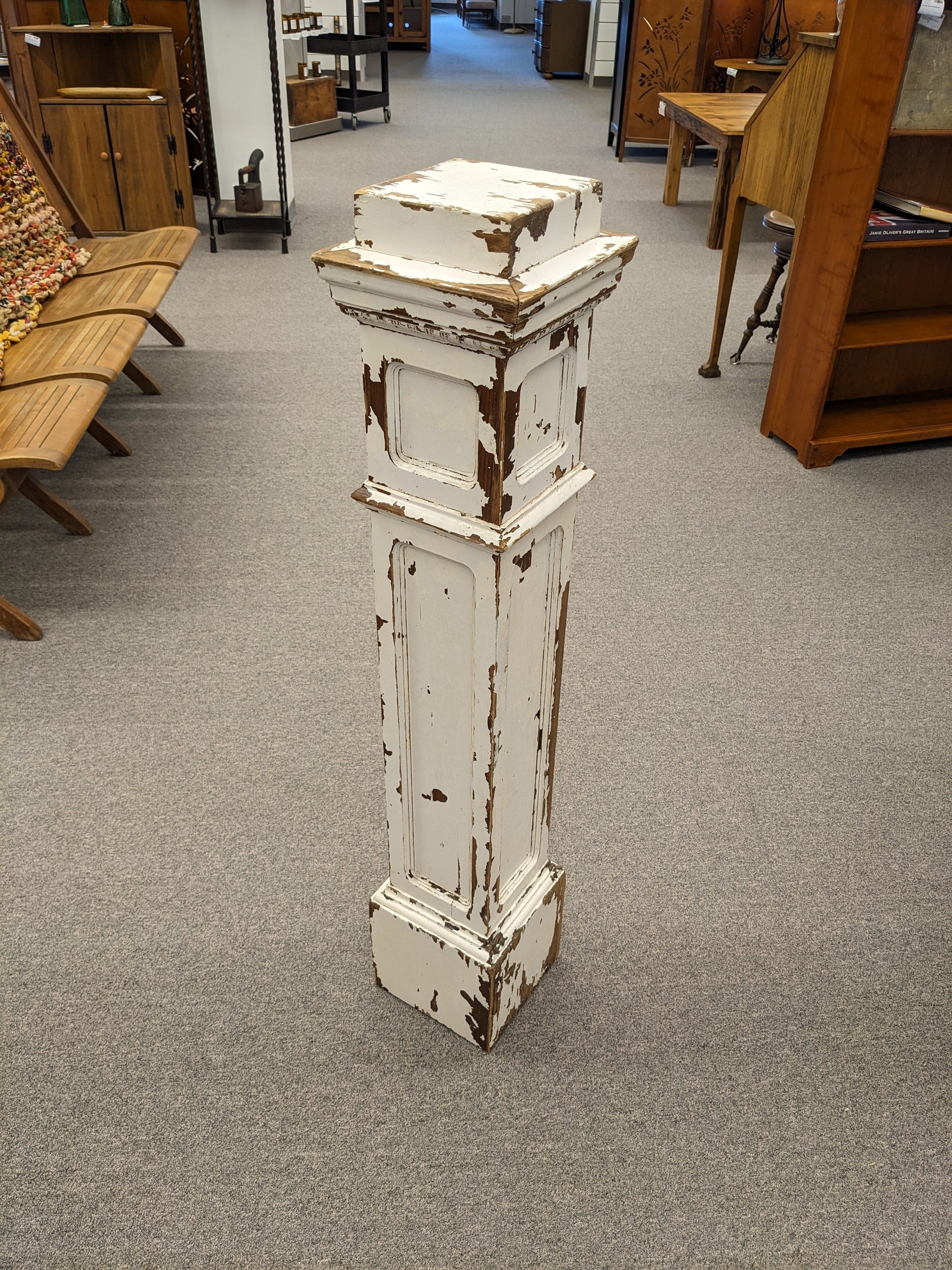 Architectural Distressed Wood Column/Pedestal
