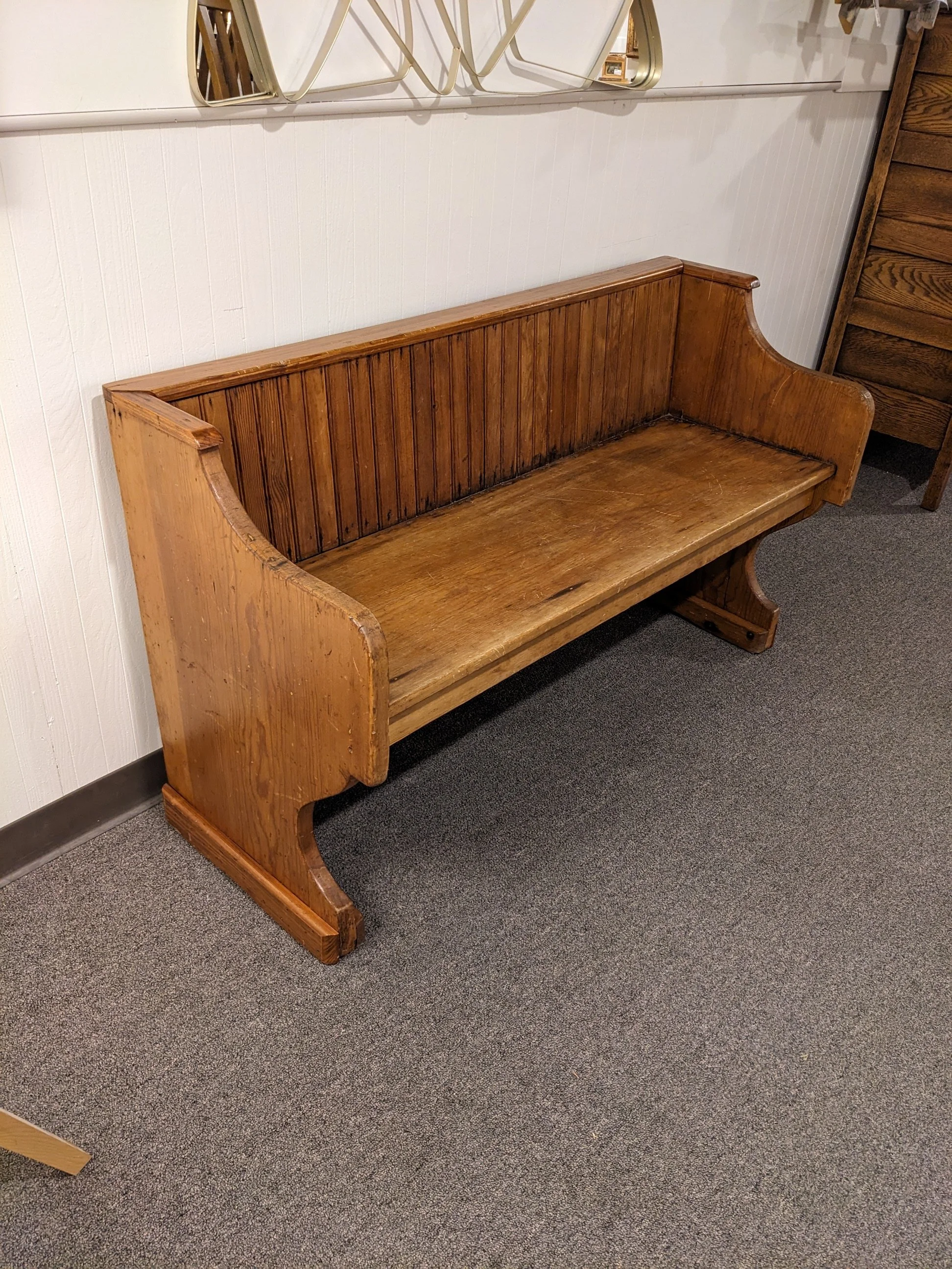 Vintage Pine Church Bench/Pew