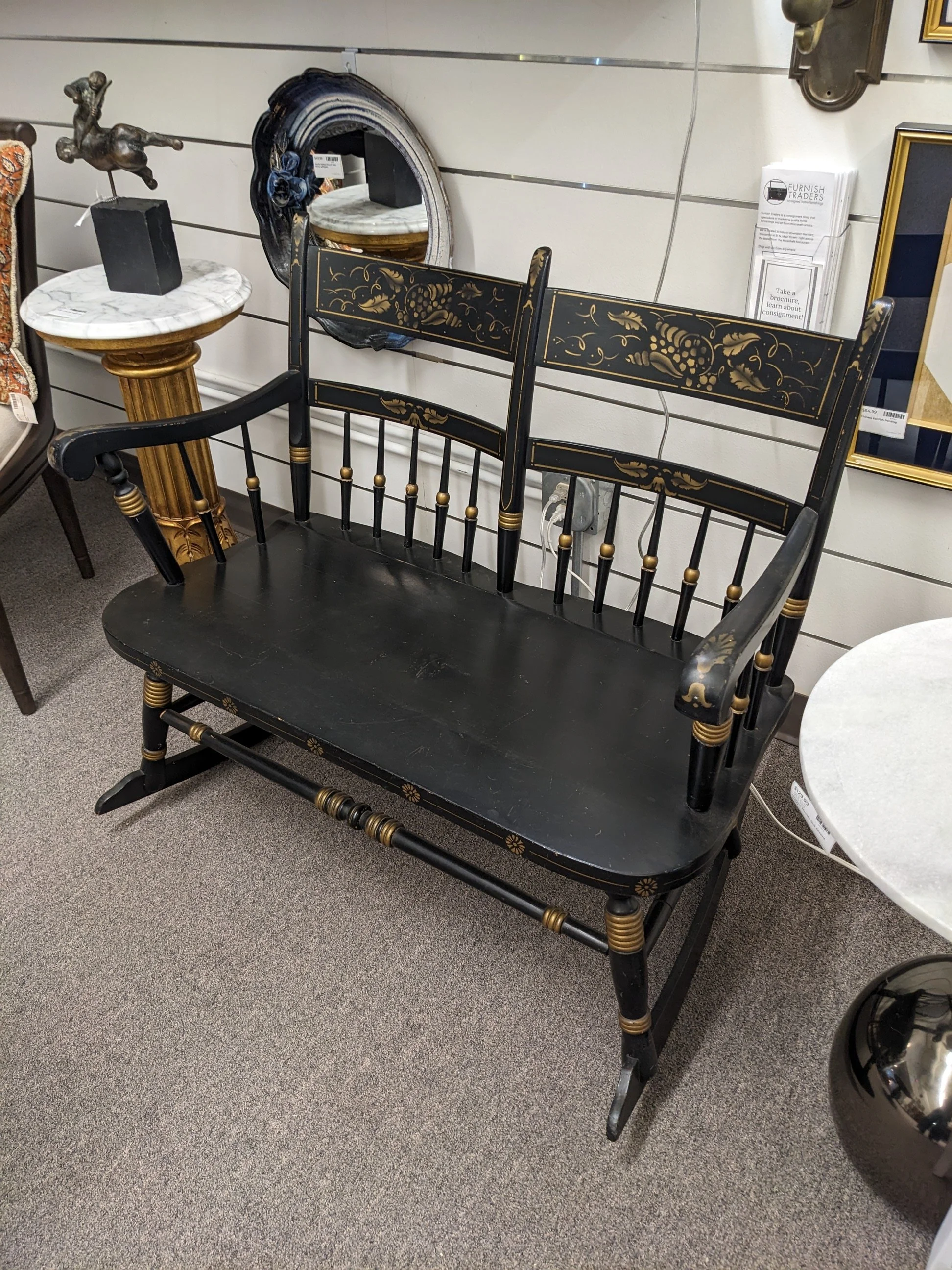 Hitchcock-Style Stenciled Rocking Settee