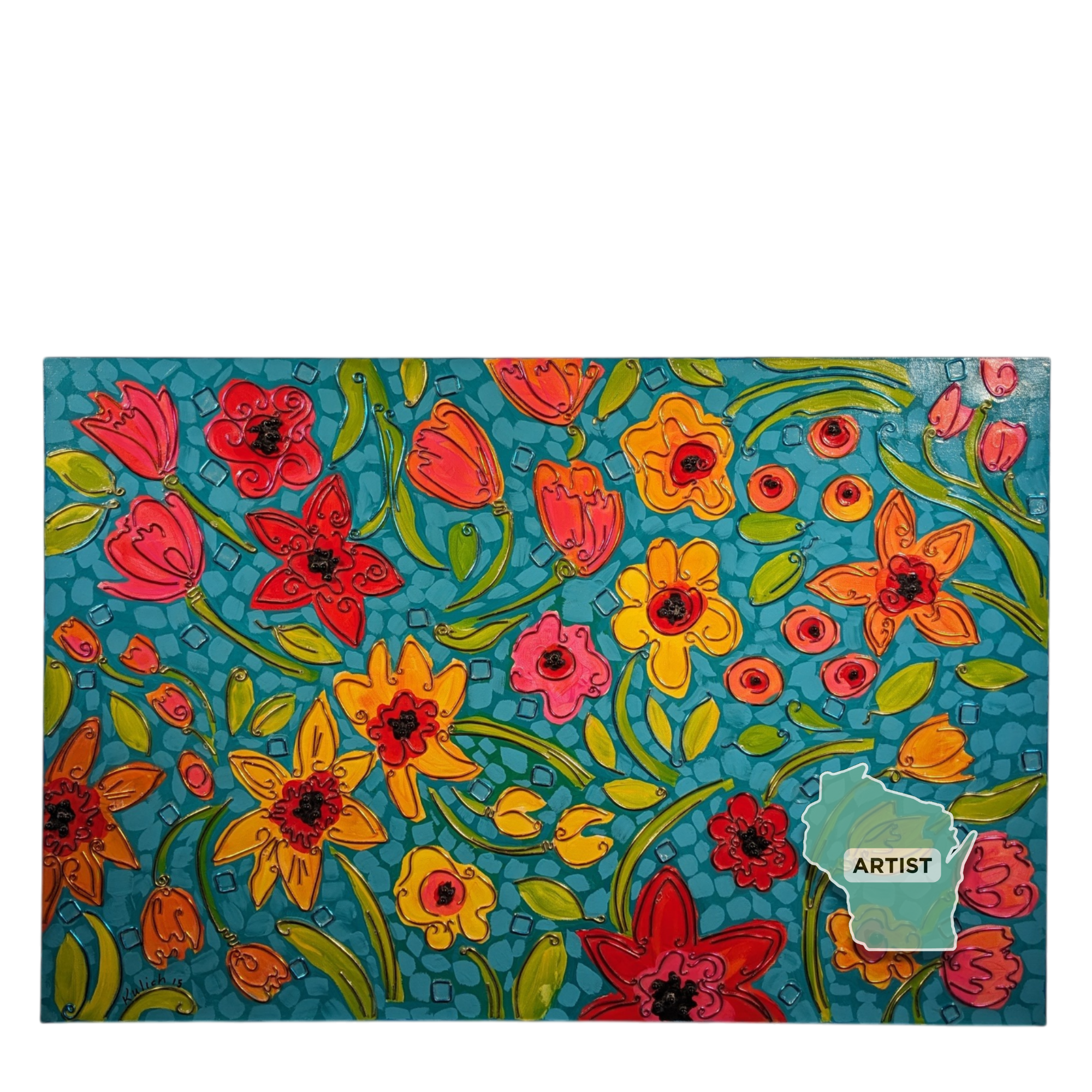 T. Kulich Mixed Media Floral Painting