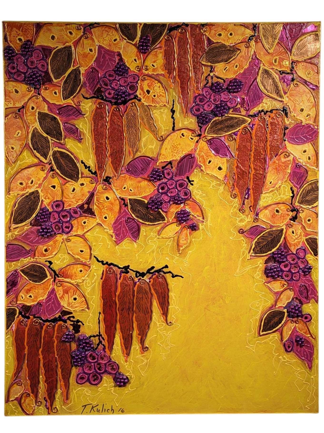 Mixed Media Abstract Botanical Painting