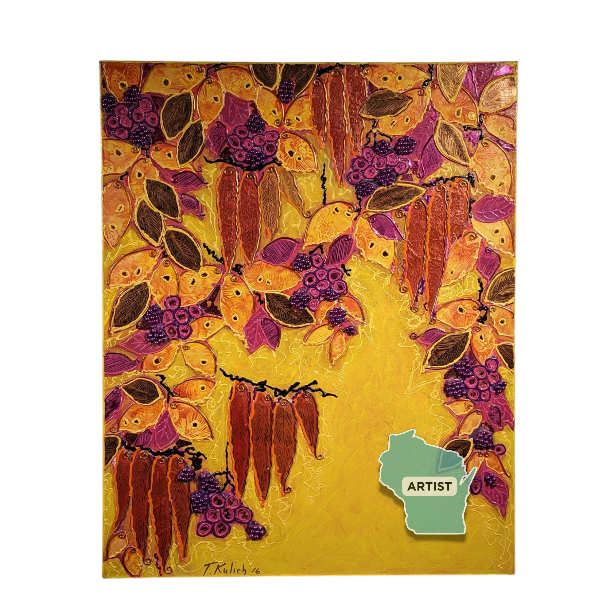 T. Kulich Mixed Media Botanical Painting