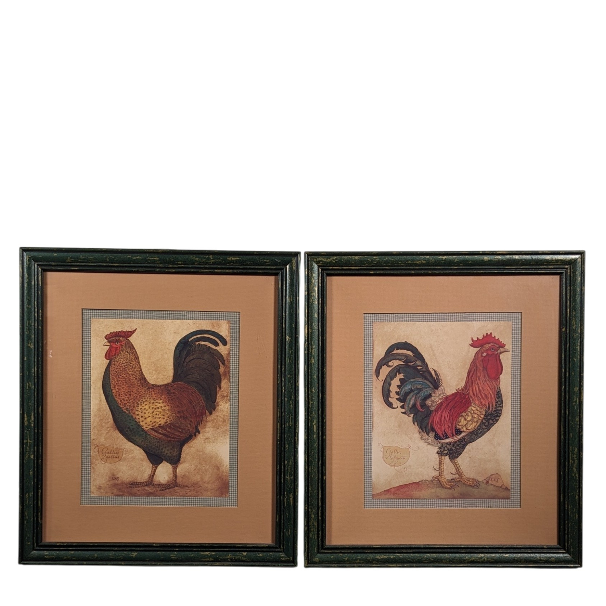 Pair Rooster Framed Prints