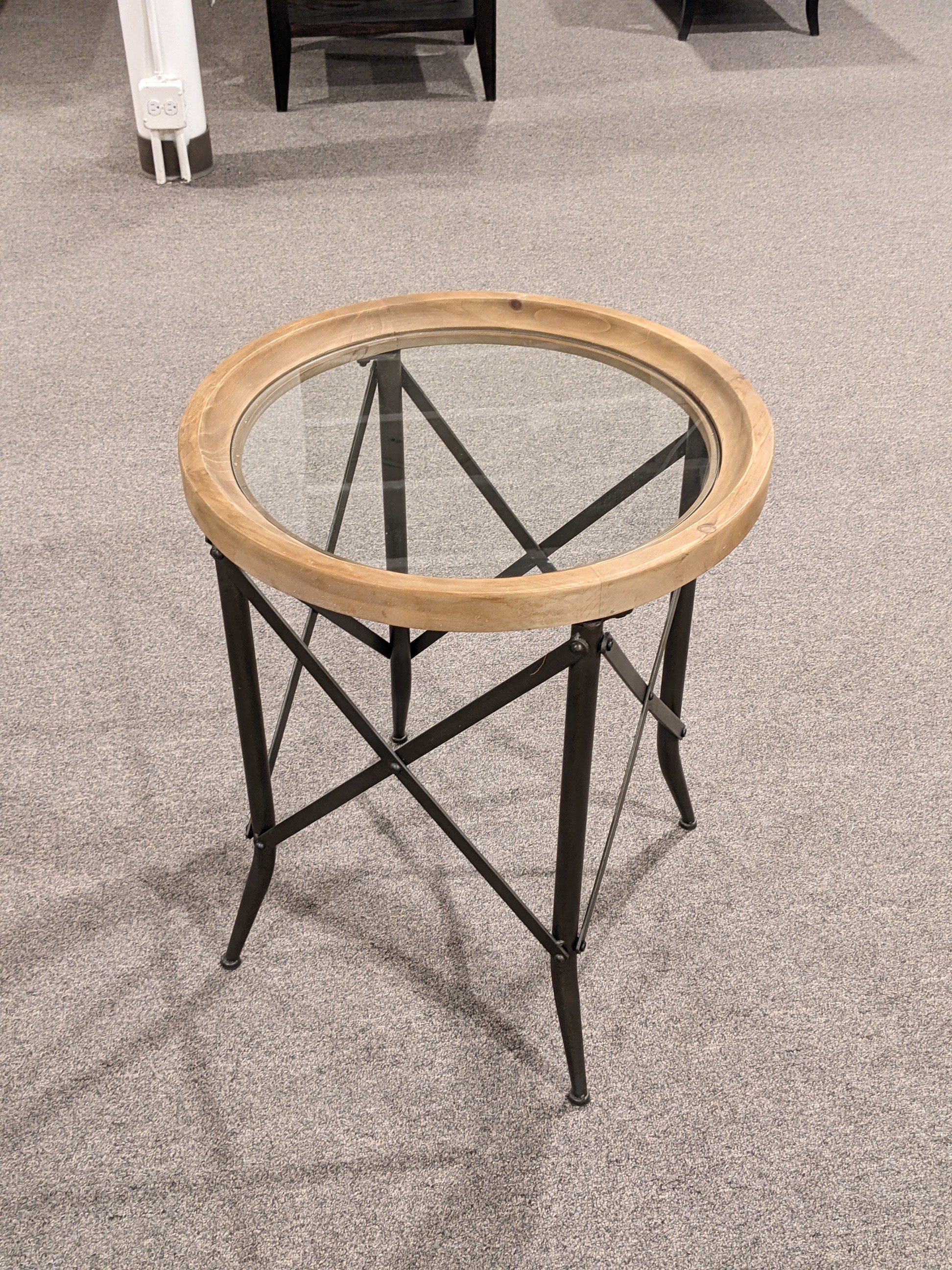 Rustic Round Accent Table