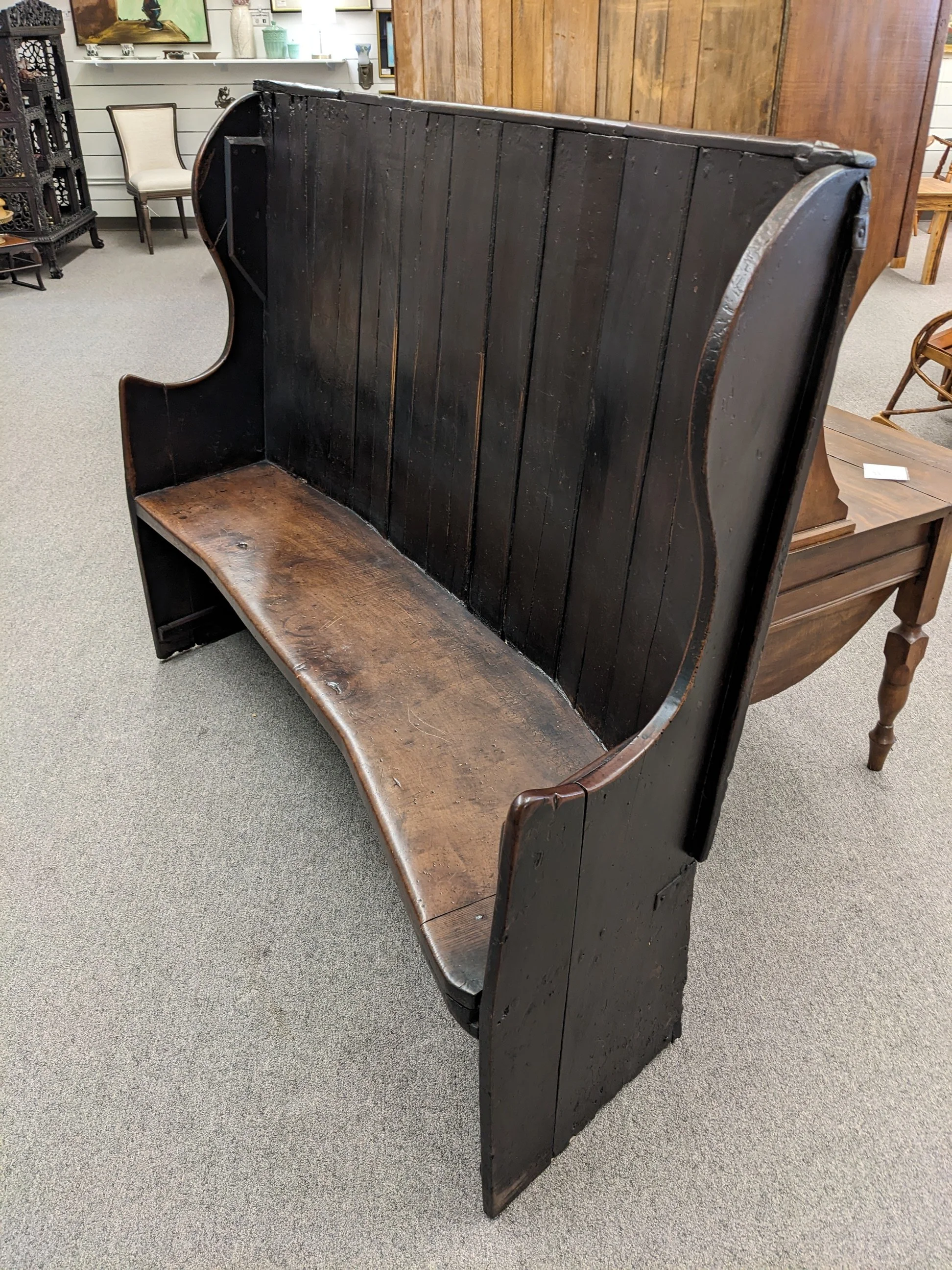 18th C. English Fireplace/Courting Bench