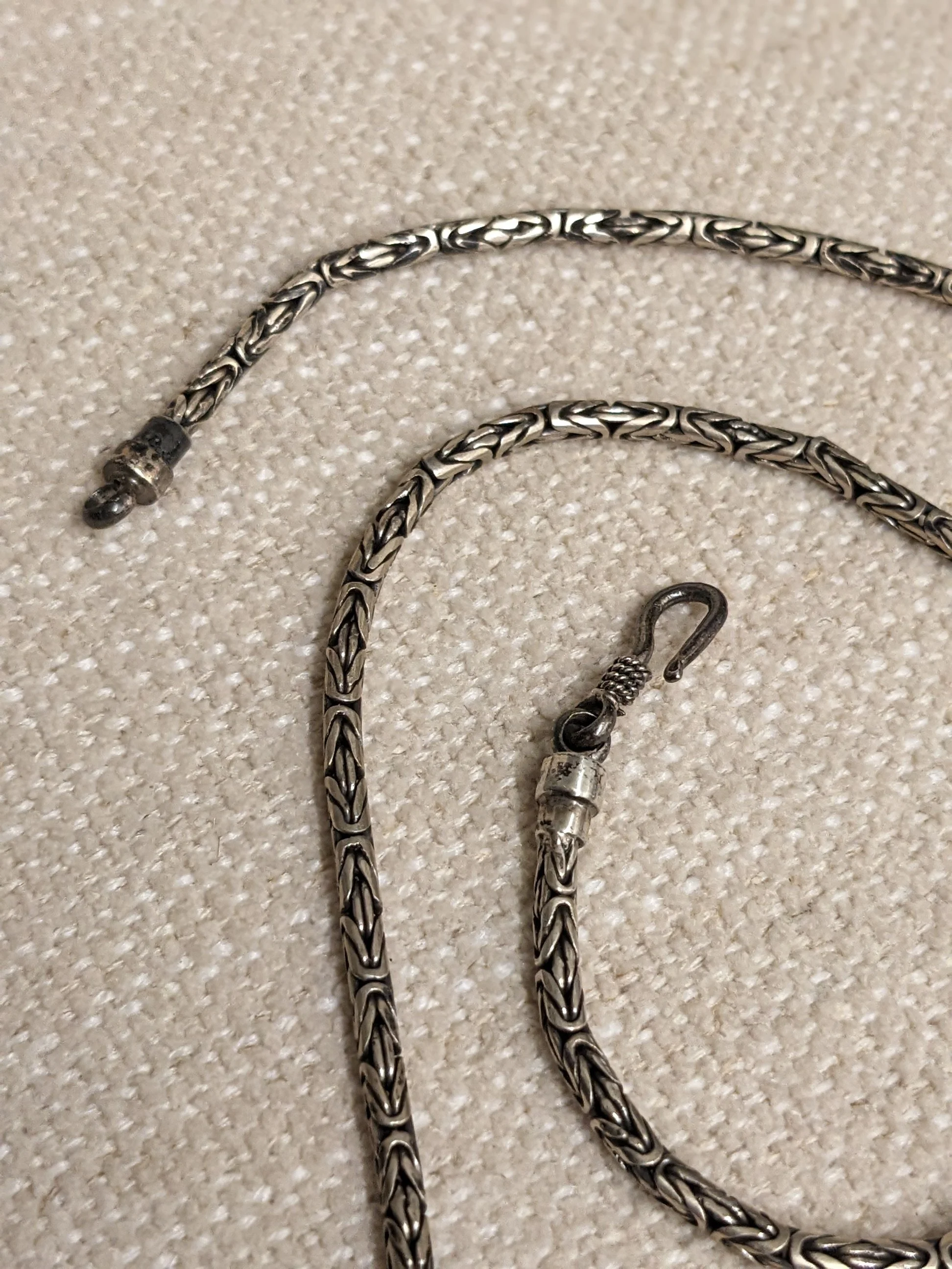 Sterling Byzantine Bali Chain Necklace