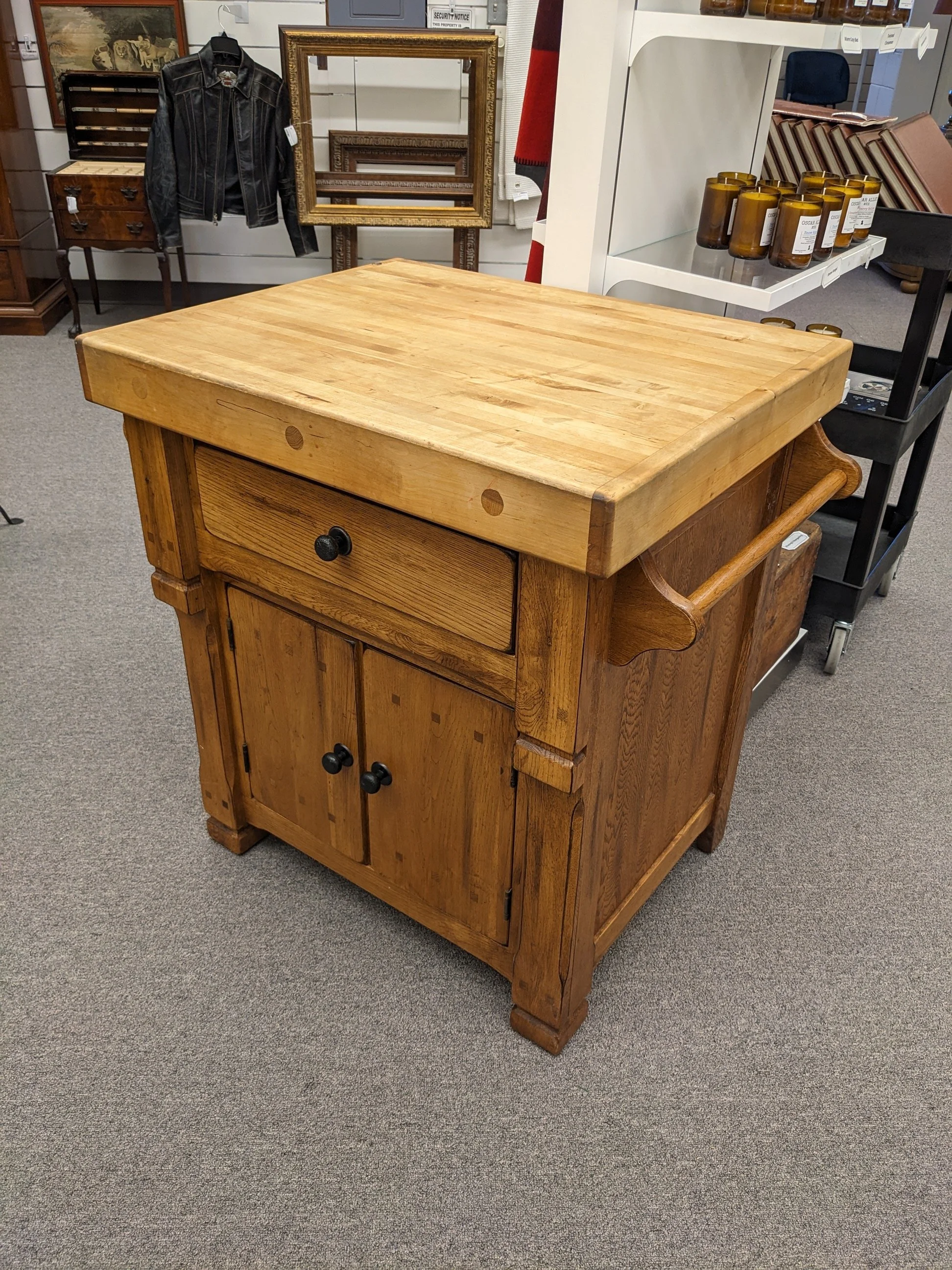Compact Butcher Block Kitchen Island
