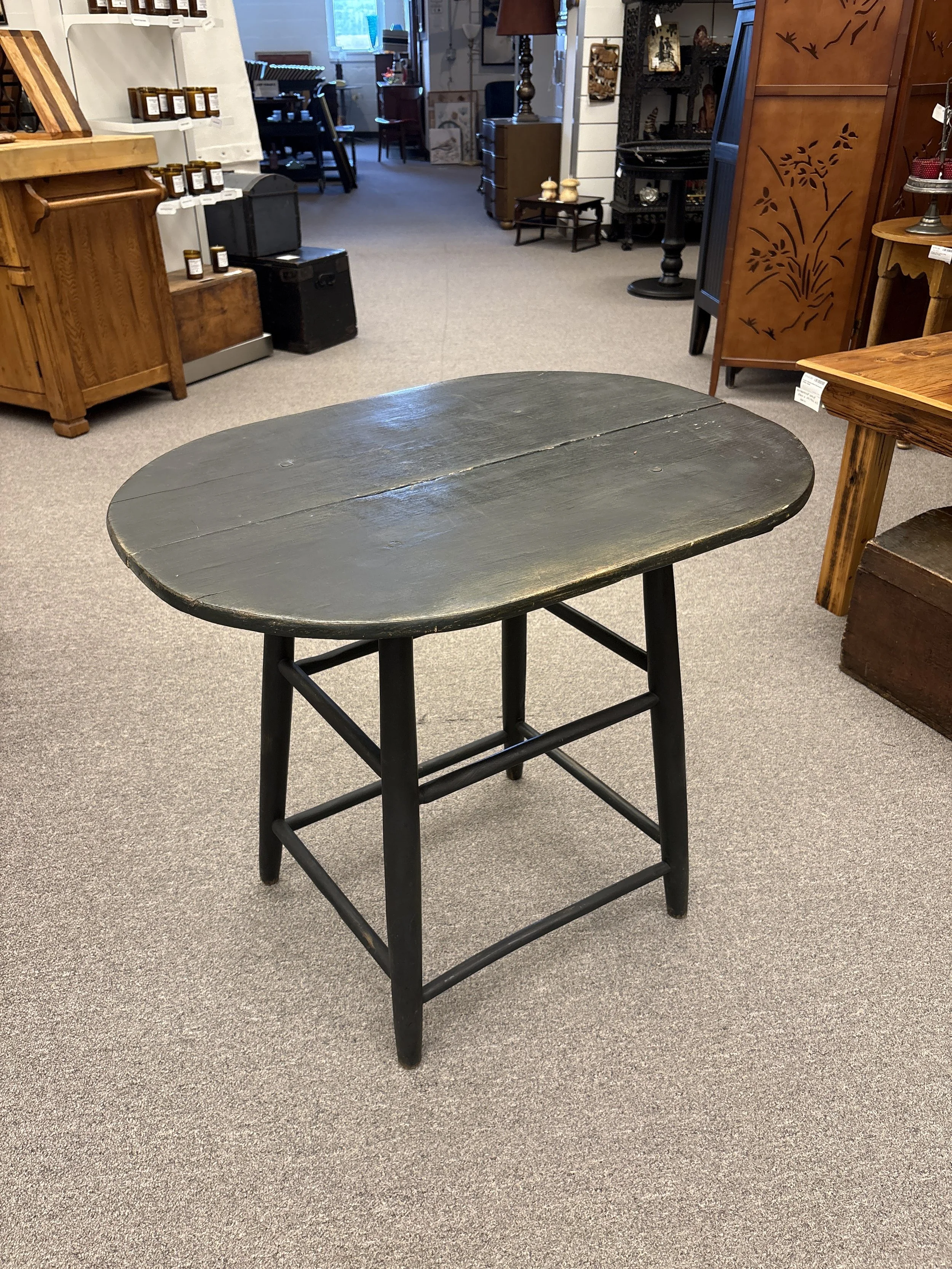 Black Painted Oval Tavern Table