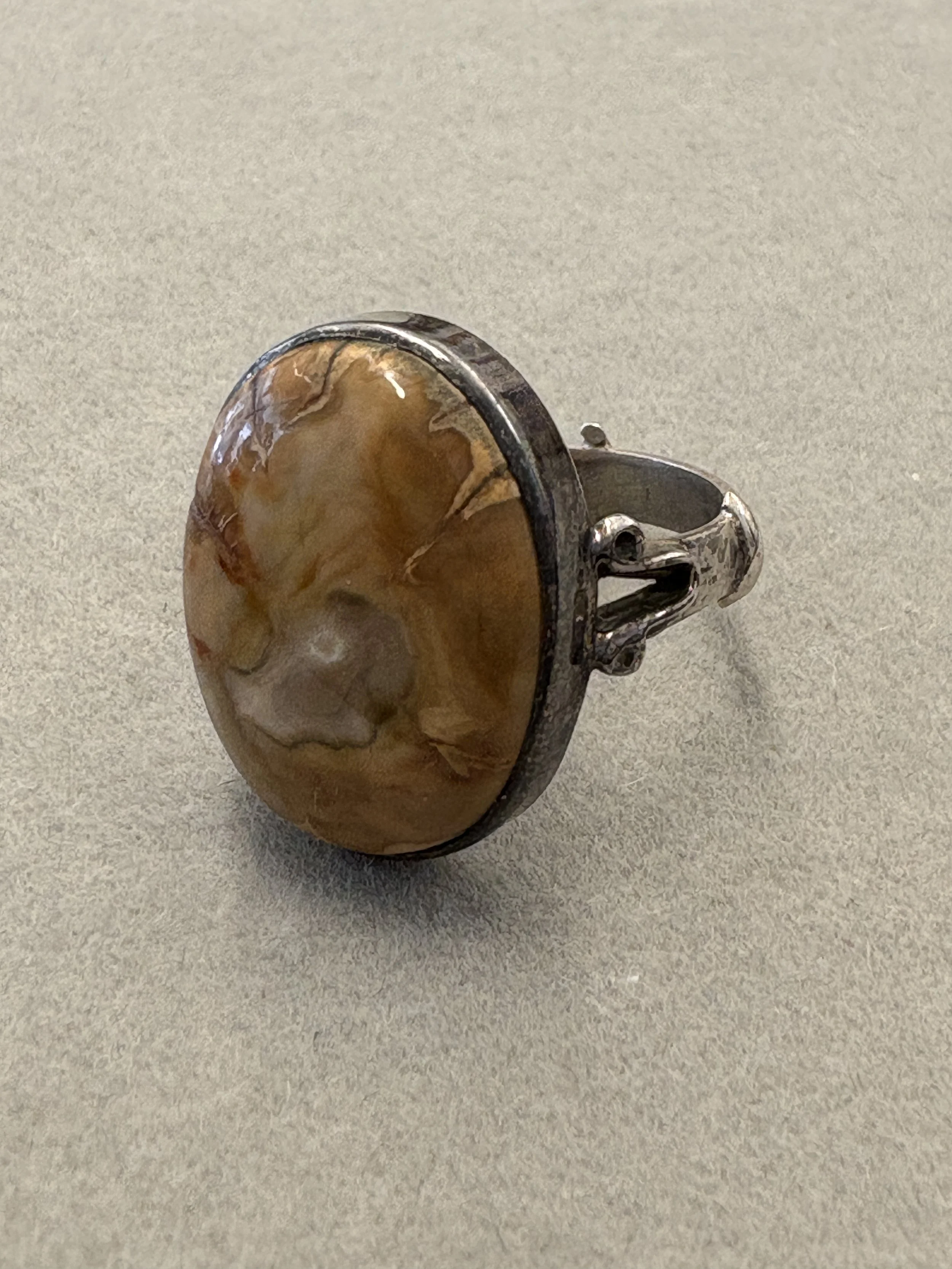 Sterling Silver Oval Agate Ring