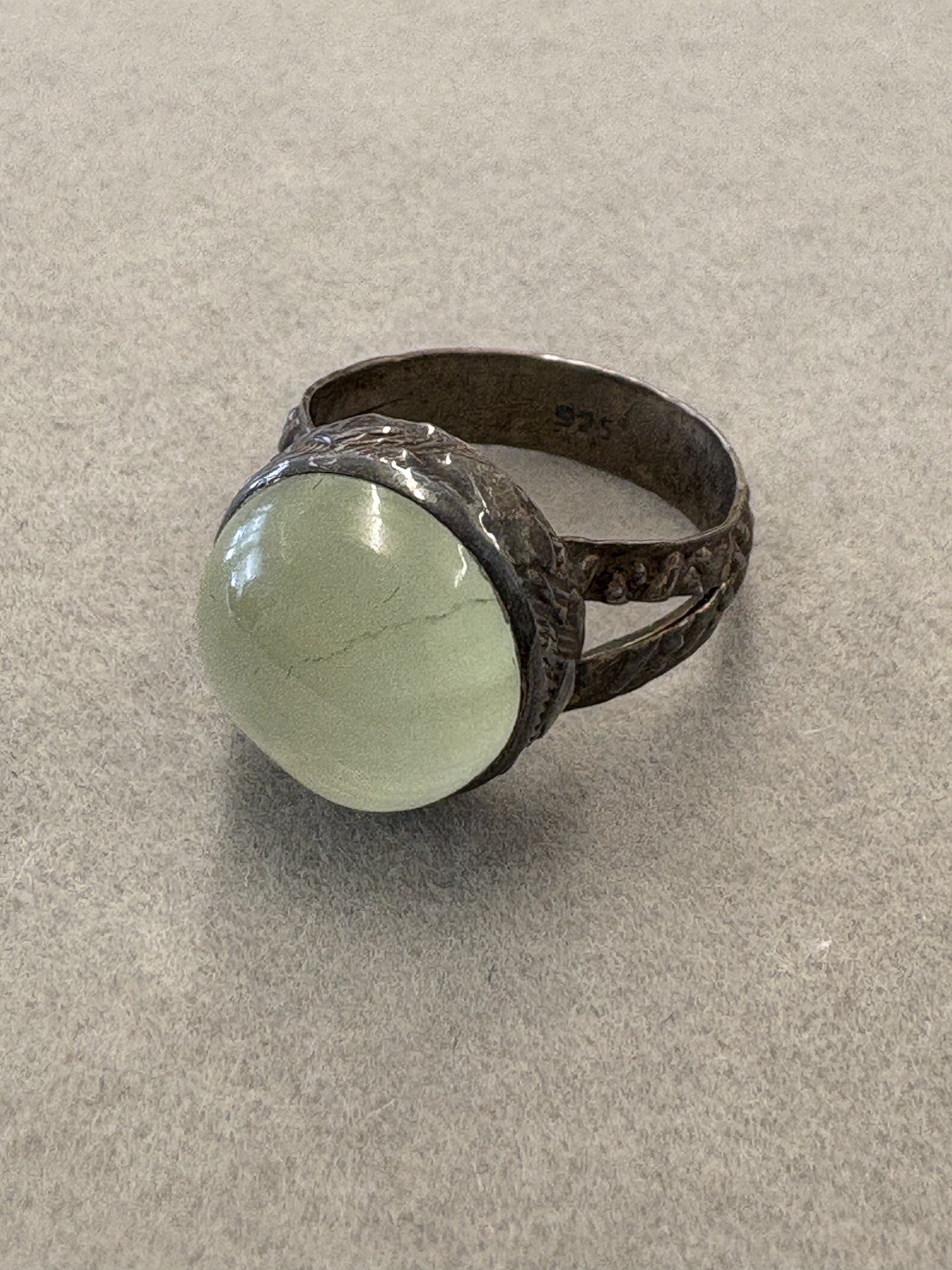 Sterling Silver Prehnite Ring