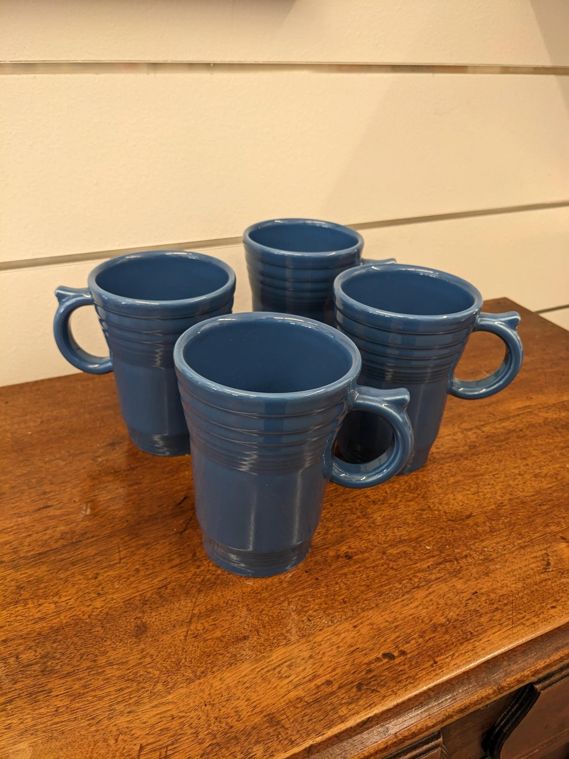 Set of 4 Fiesta Bistro Latte Lapis Blue Mugs