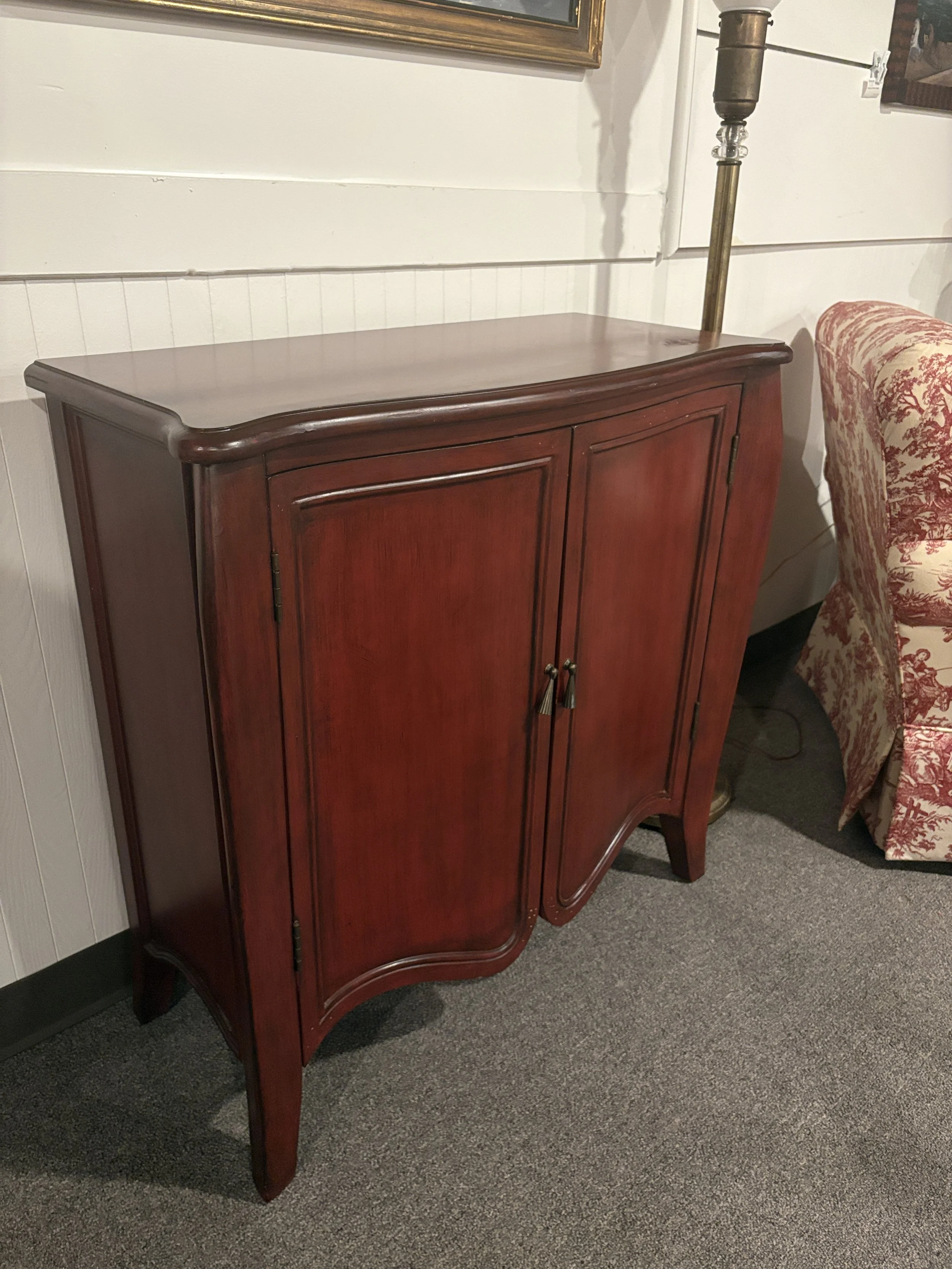 Serpentine Red Console Cabinet