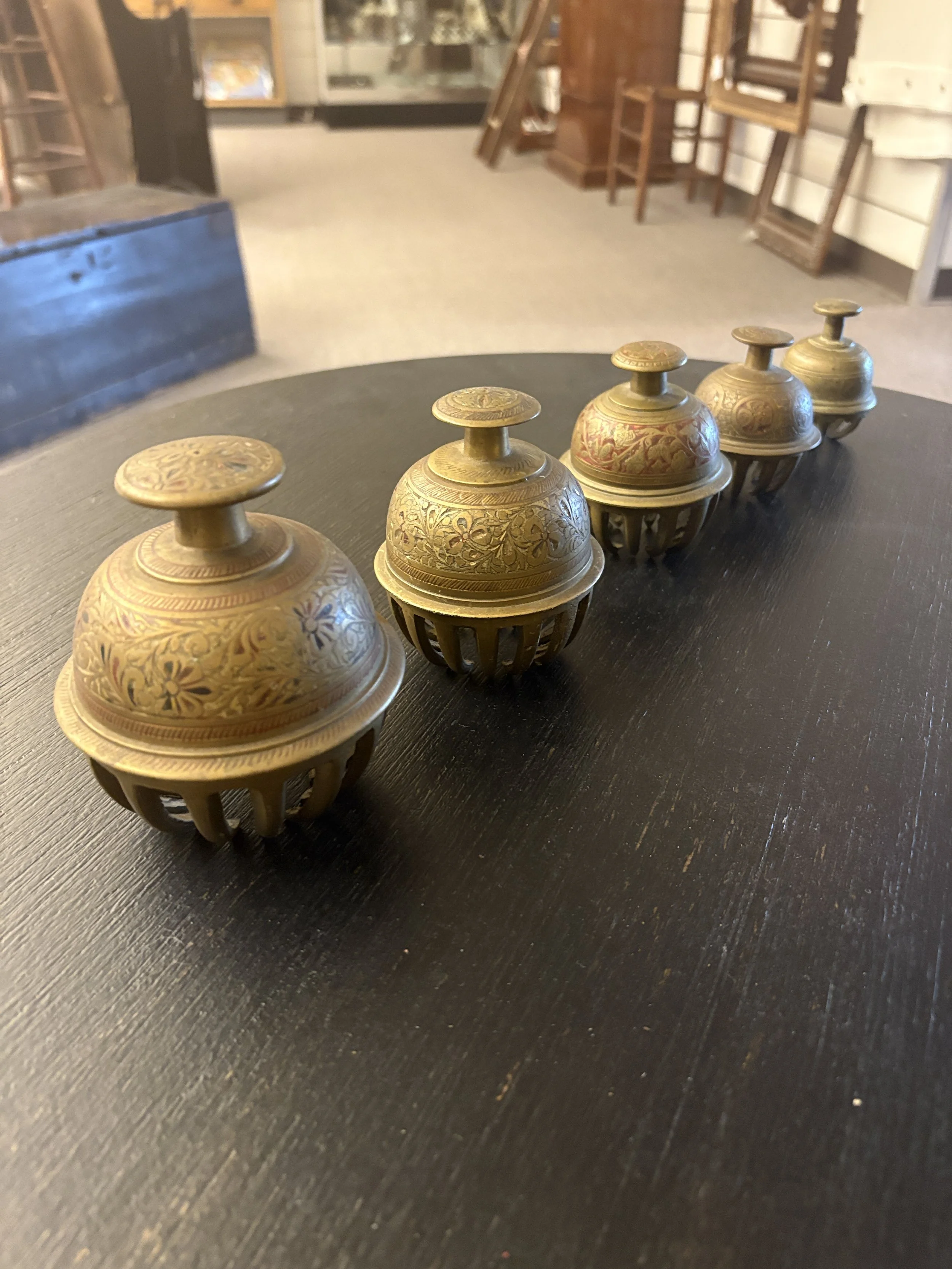 5 Piece Graduated Brass Elephant Bell Set