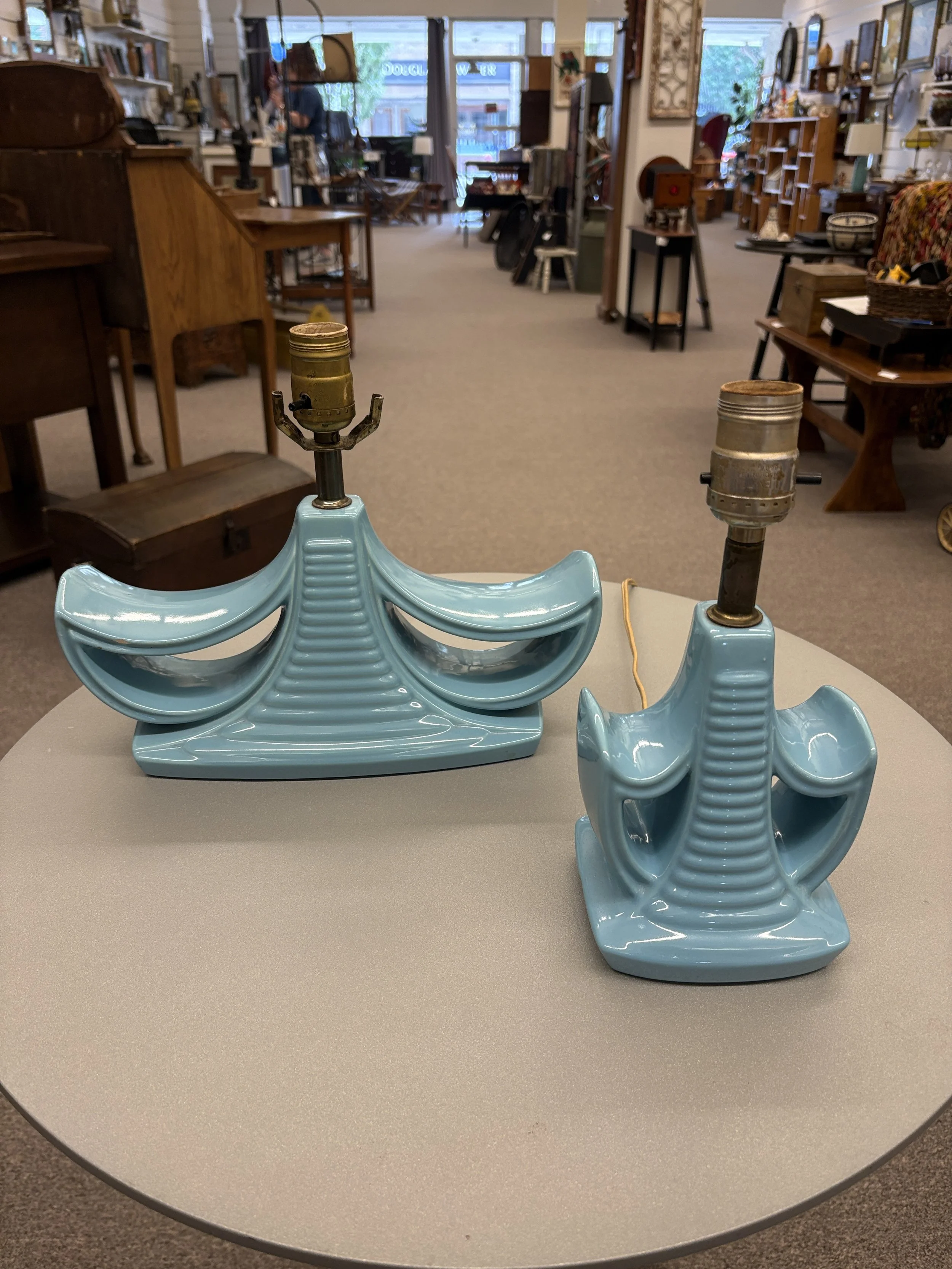 Pair MCM Art Deco-Style Table Lamps