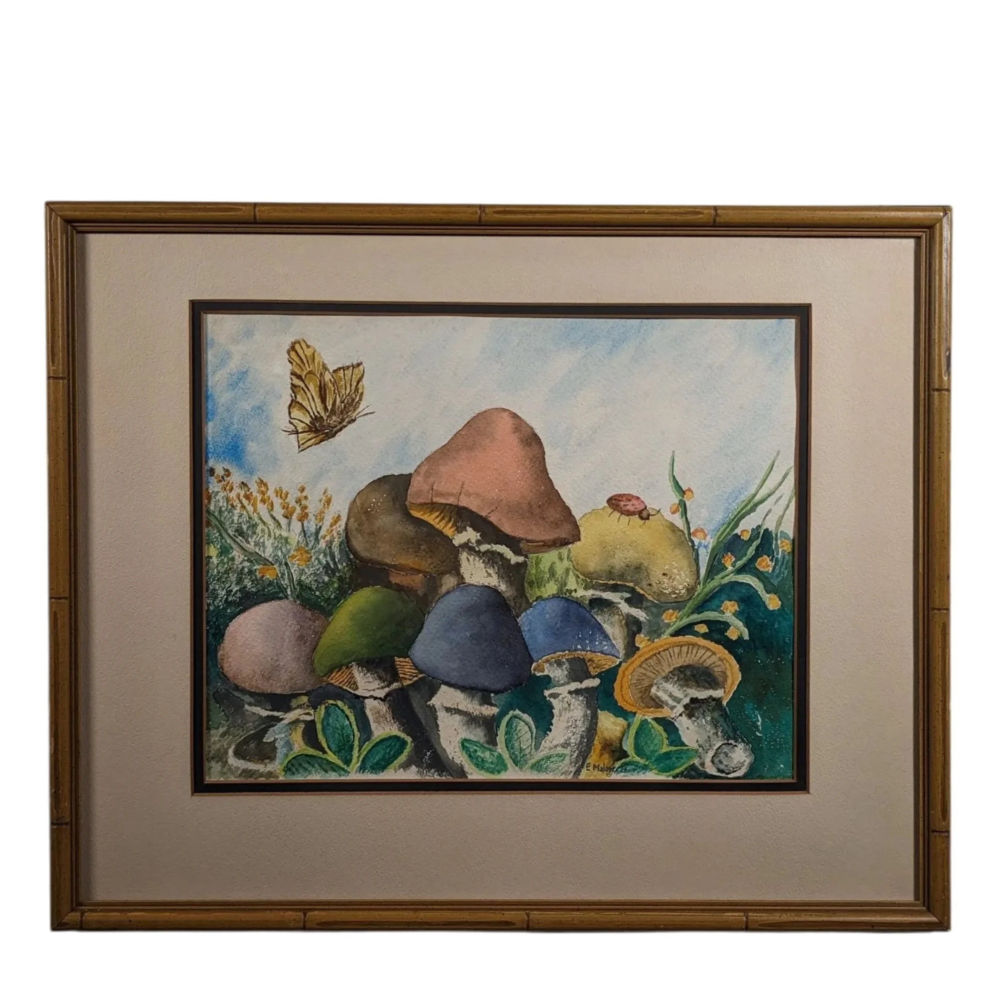 E. Malone Mushrooms Watercolor Painting