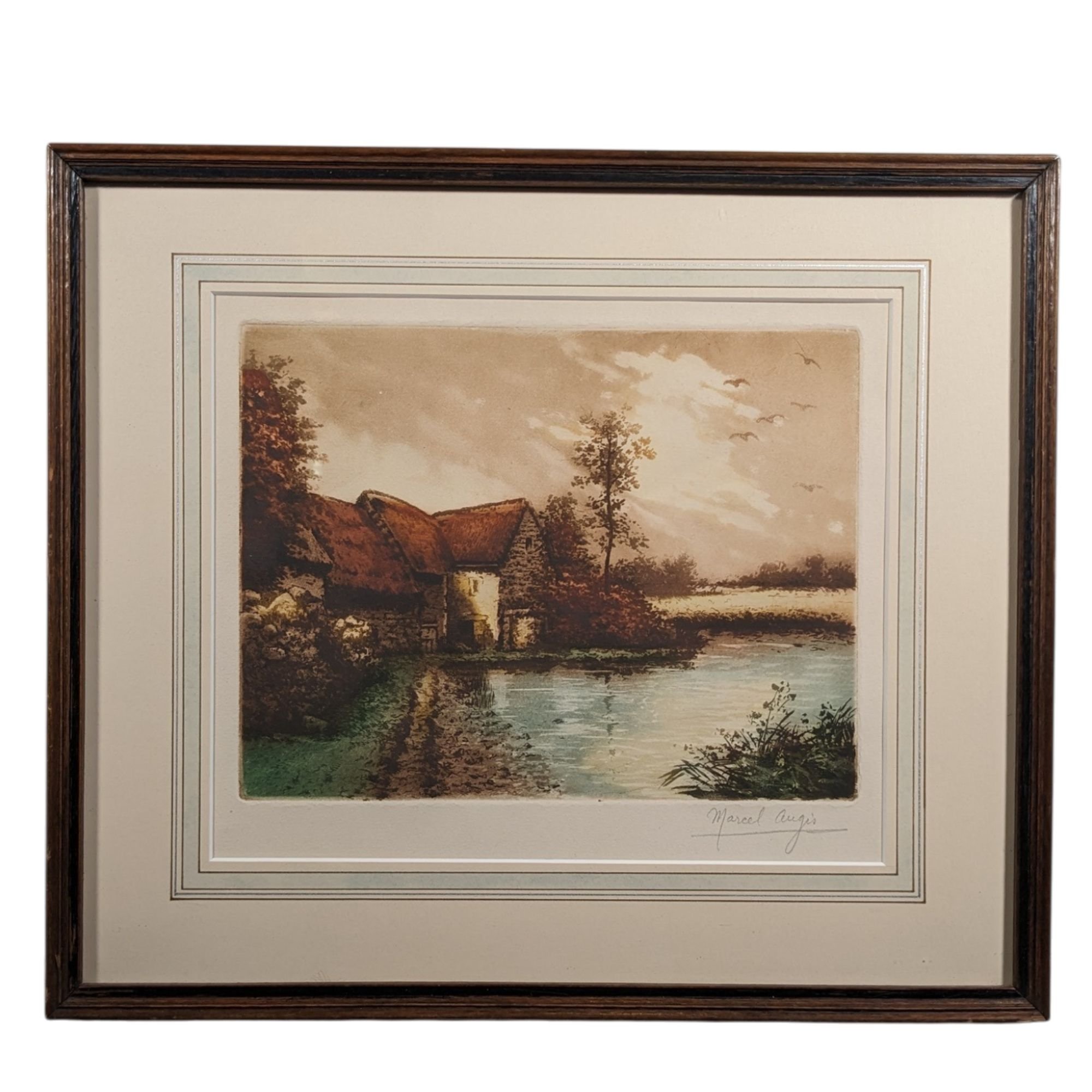 M. Augis Cottage Aquatint Etching
