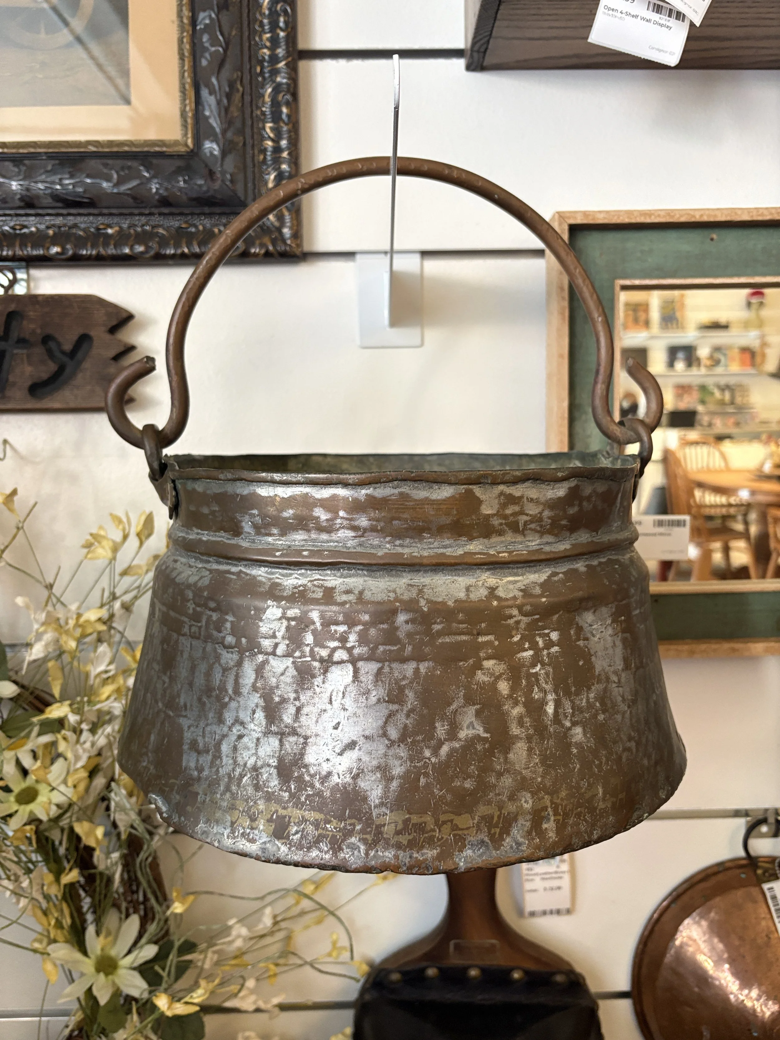 Large Antique Copper Cauldron/Kettle