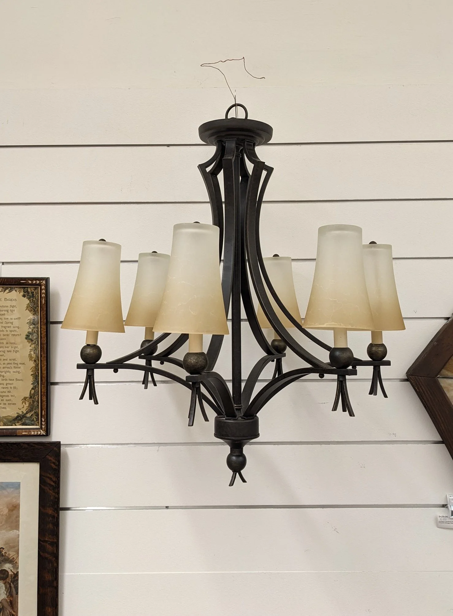 Transitional Bronze 6-Light Chandelier