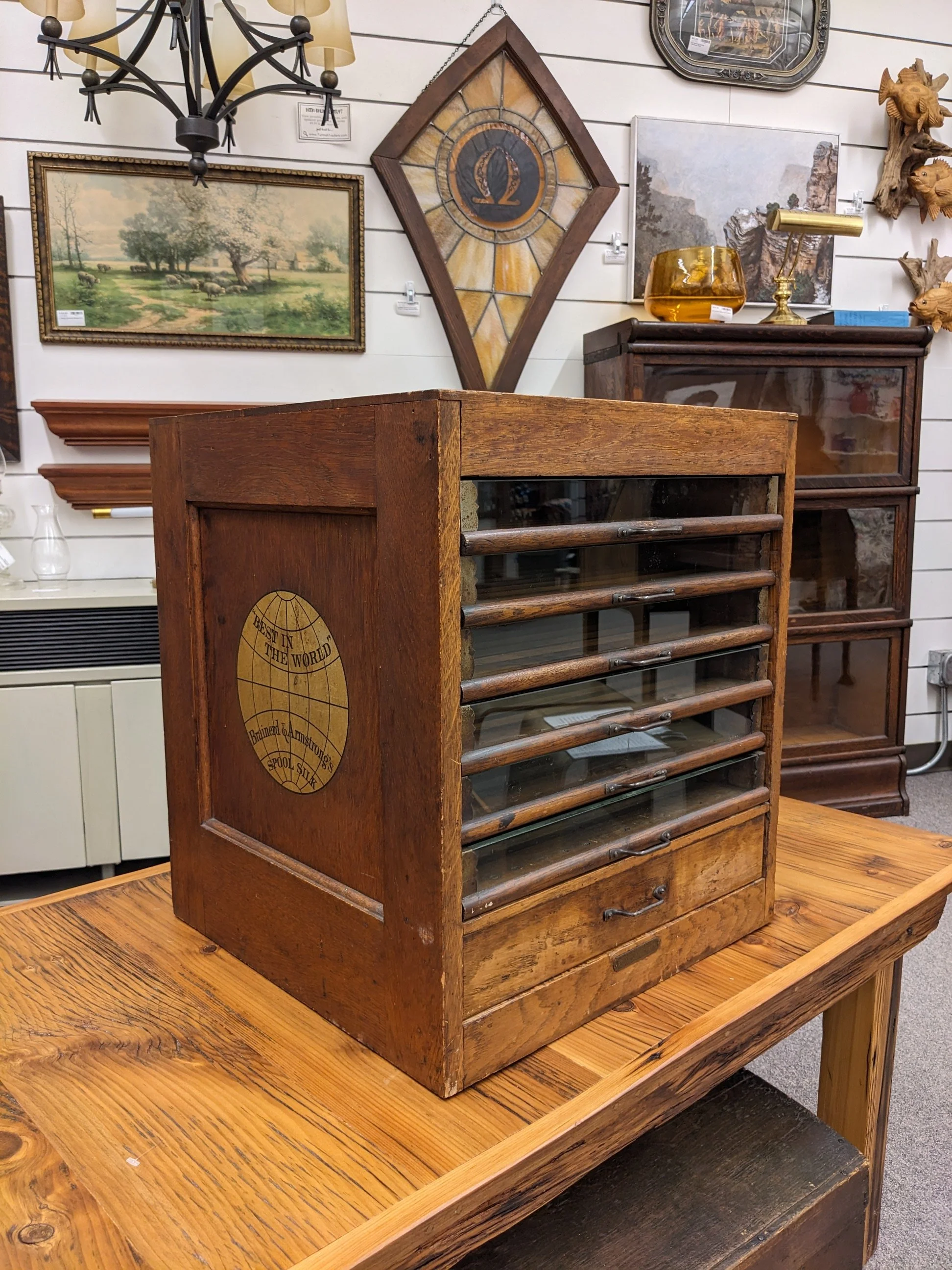 Antique Brainerd &amp; Armstrong Spool Cabinet