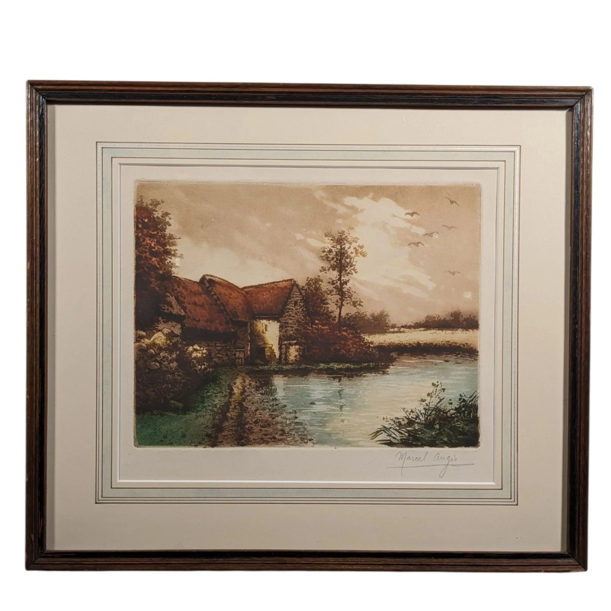 M. Augis Cottage Aquatint Etching