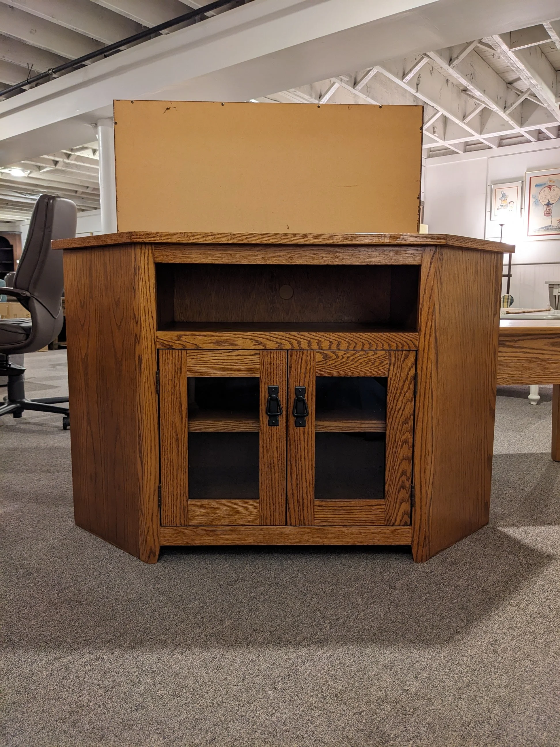 Mission Oak Corner TV Stand