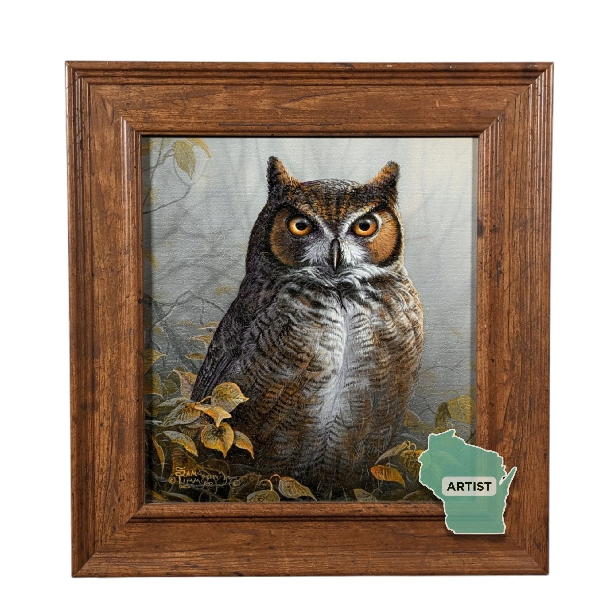 Signed S. Timm Owl Giclee Print