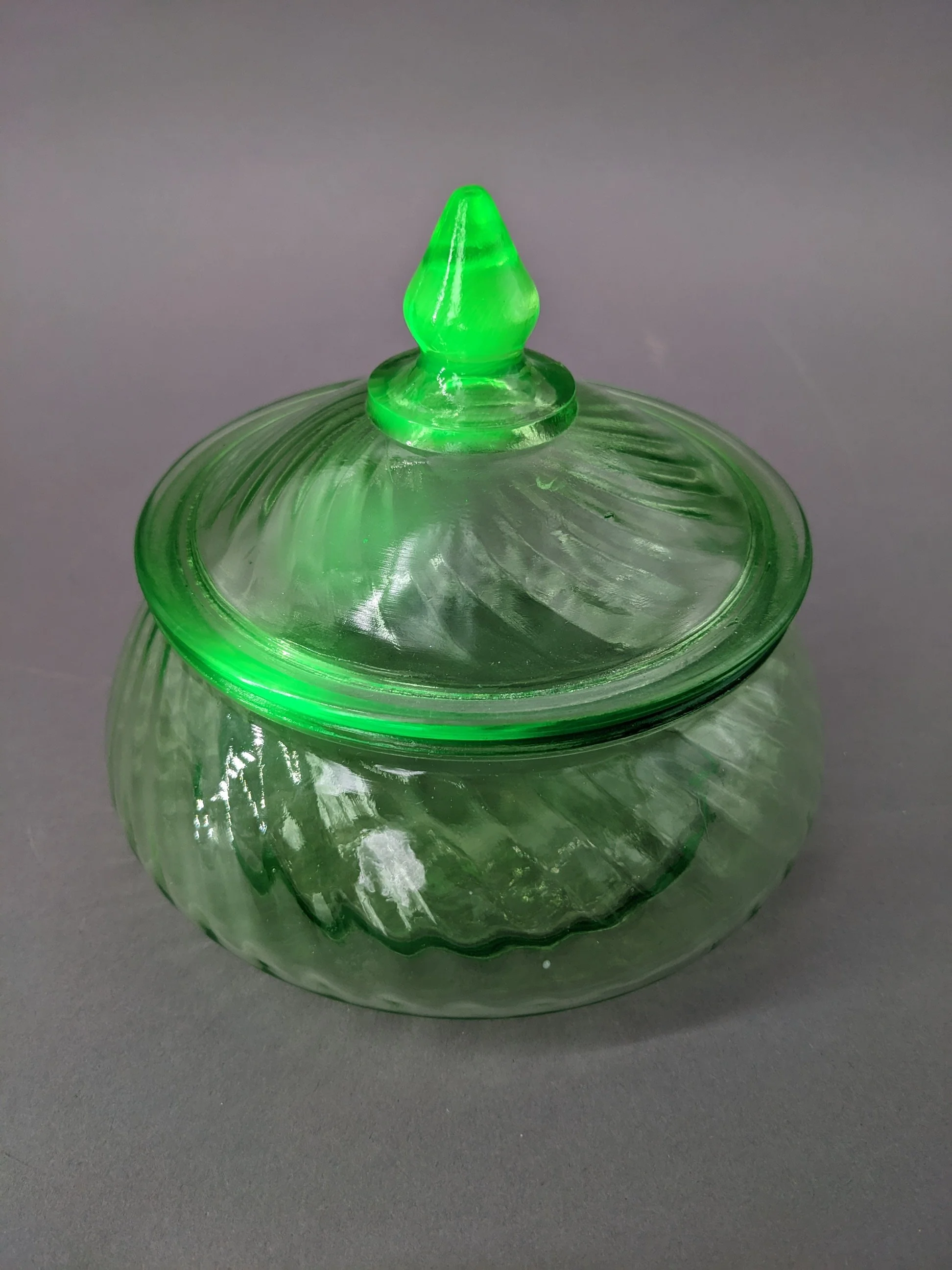 Vintage Uranium Glass Candy Dish
