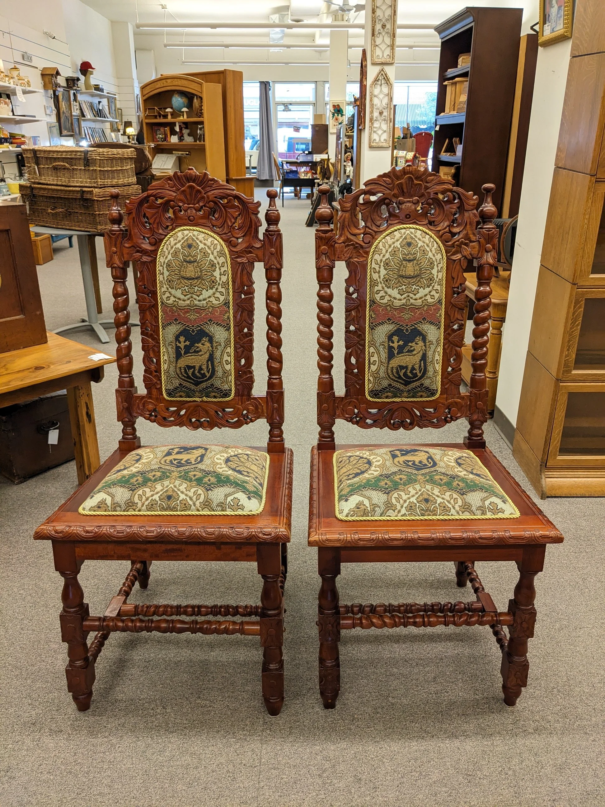 Design Toscano Charles ll Side Chairs