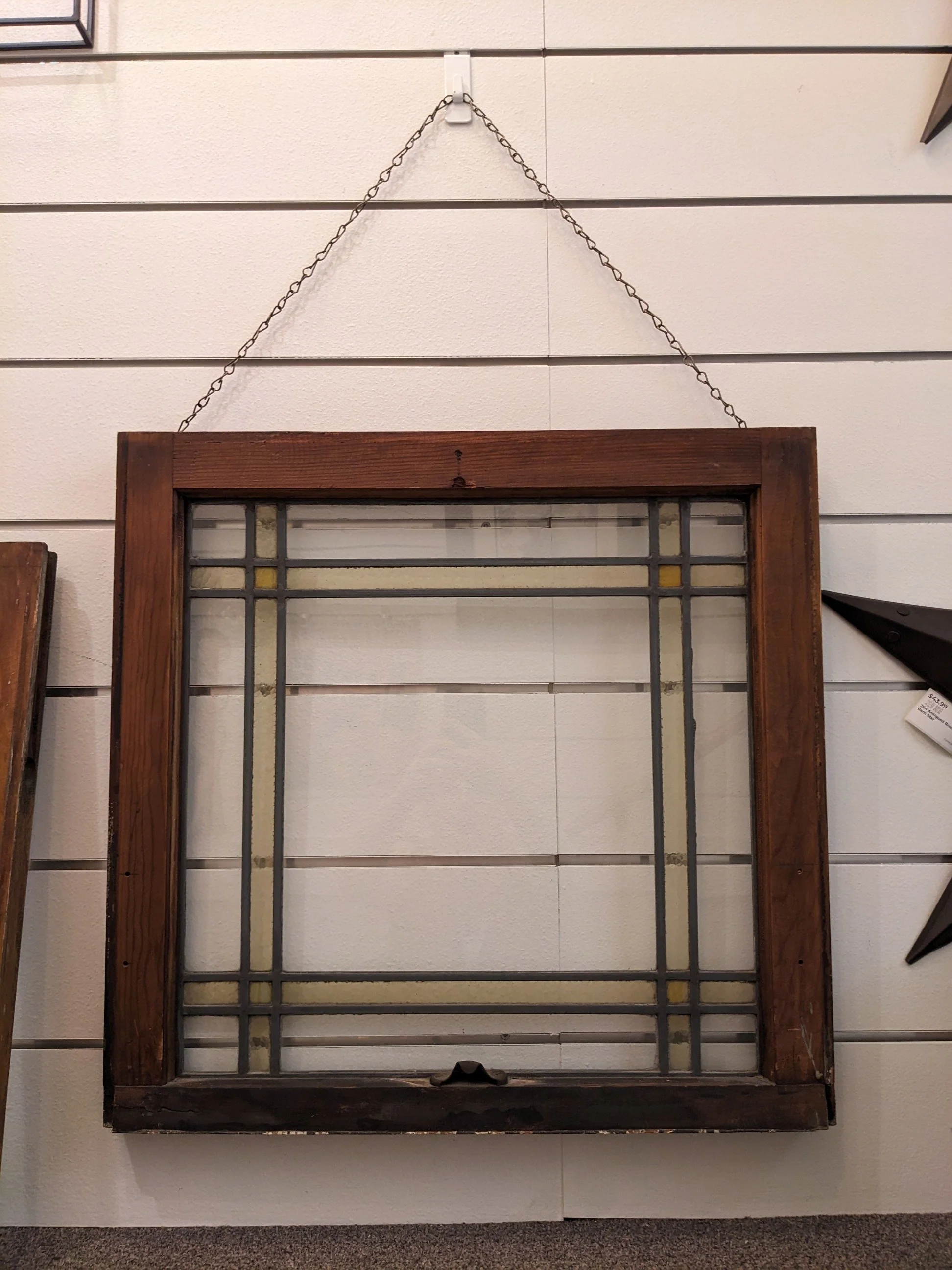 Antique Leaded Glass Window Panel