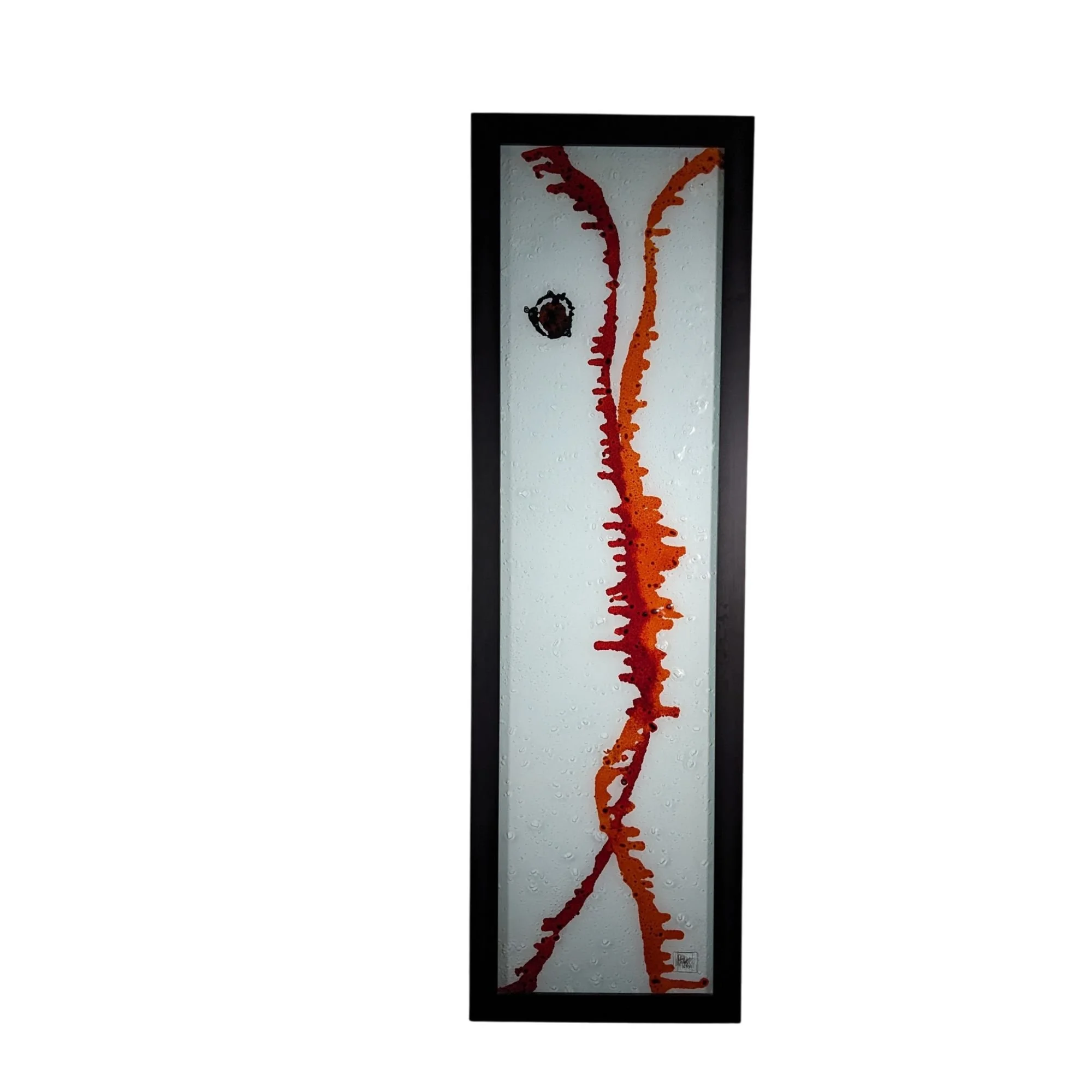 MK Fused Abstract Art Glass Panel