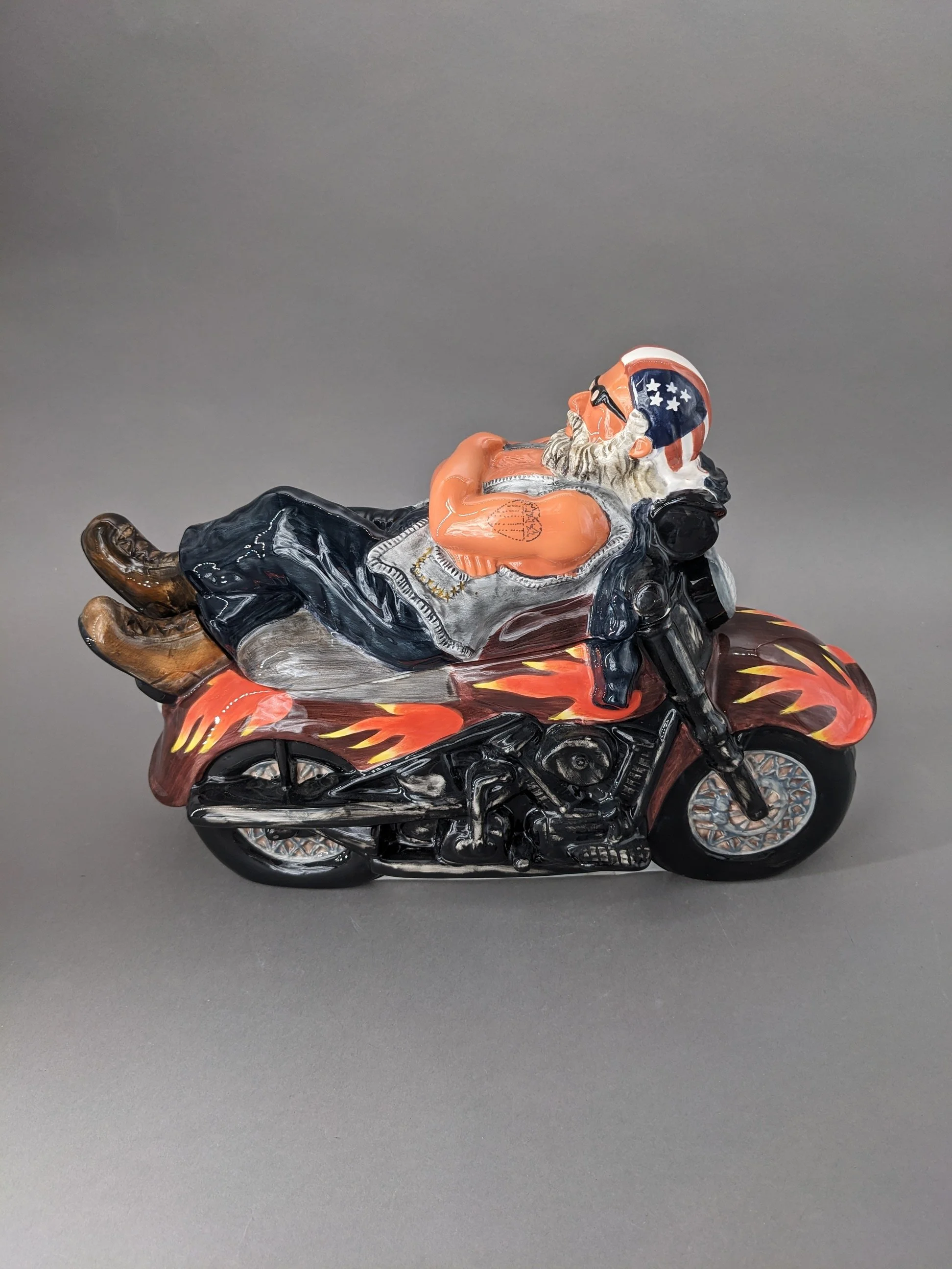 Harley Inspired Reclining Cookie Jar