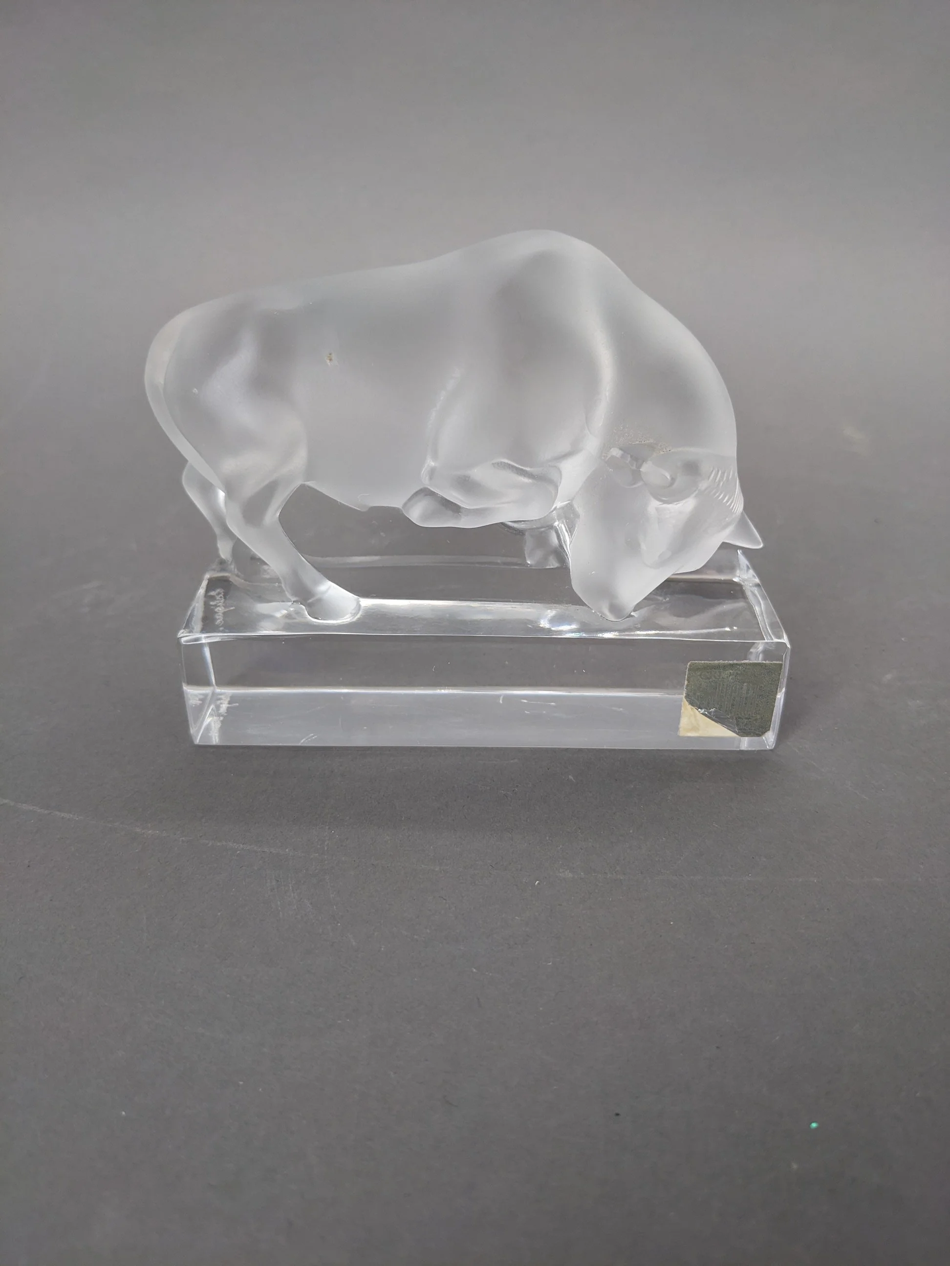 Lalique Crystal Bull Paperweight