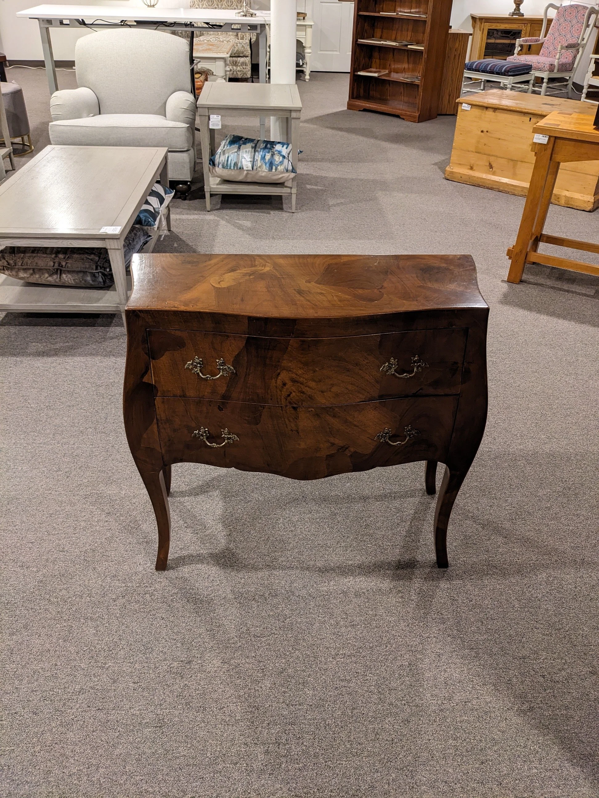 Italian Burlwood Bombe Chest