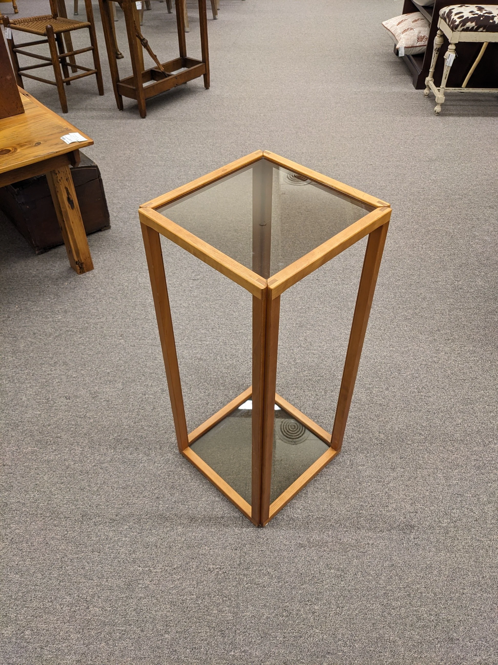 K. Kristiansen Teak &amp; Glass Pedestal