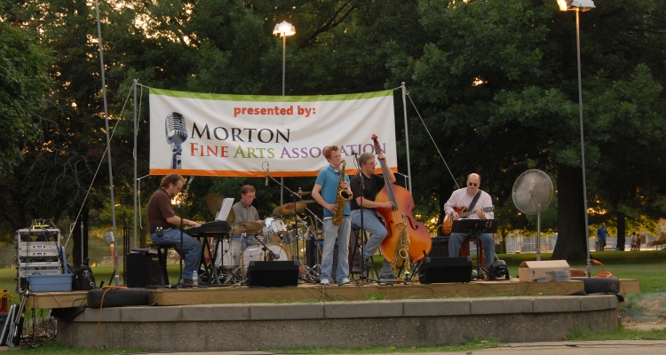 The Adam Larson Groove Quintet performs at Arts in the Park Concert held at Idlewood Park on July31, 2008.