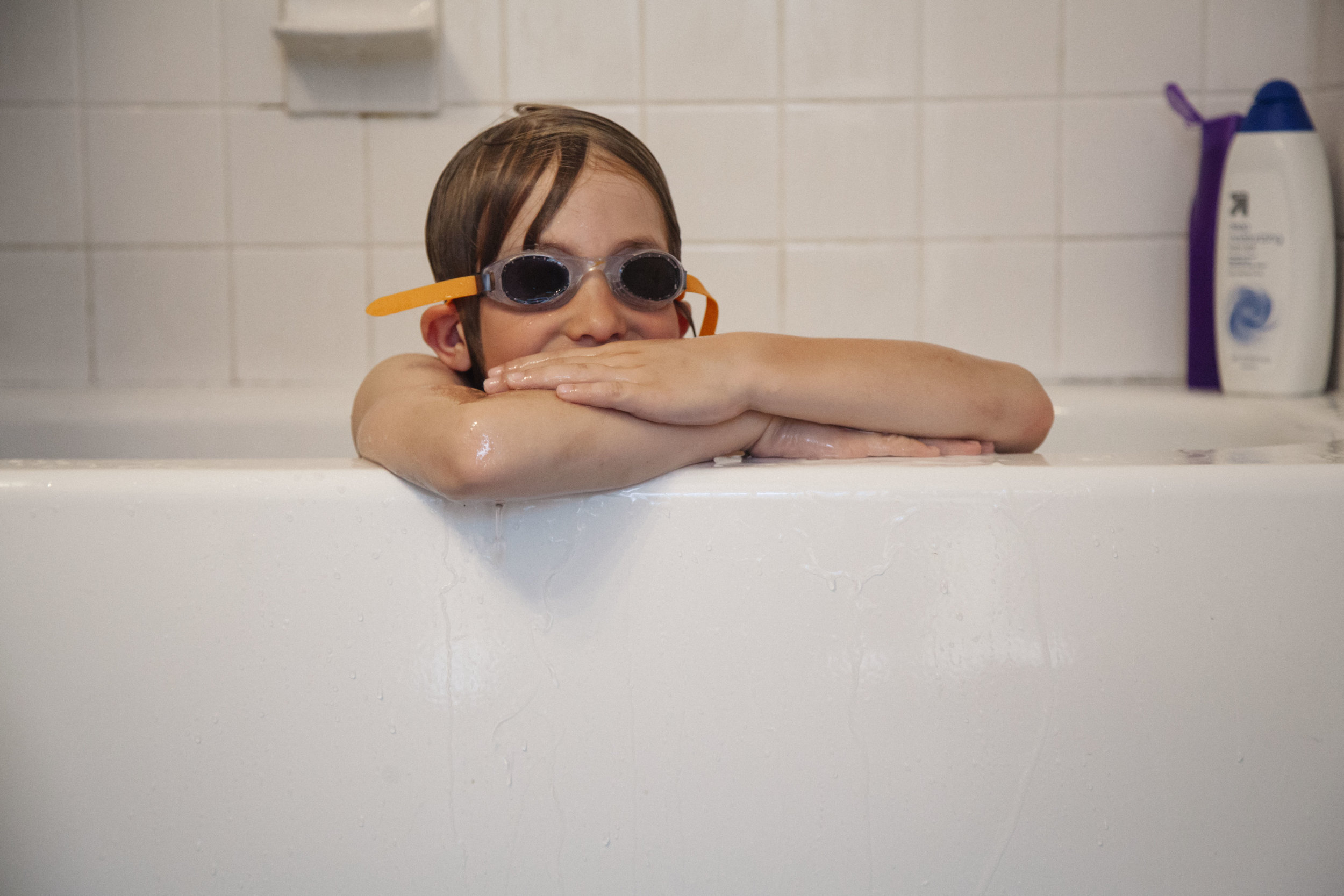 Day 5 - practising strokes in the bath tub