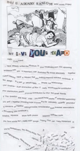 Collaboration with Celeste Dupuy-Spencer for a publication initiated by and included in Emily Roysdon’s exhibition at the Berkeley Art Museum. Fall 2010.