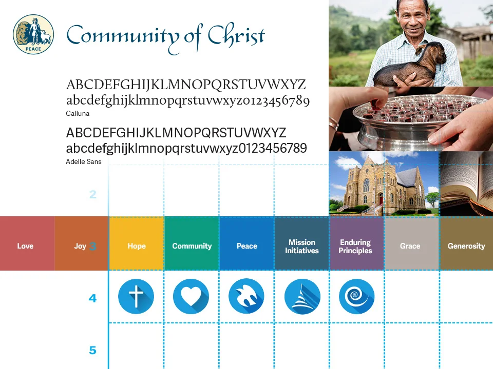 a page from Community of Christ Brand Guidelines (online resource)