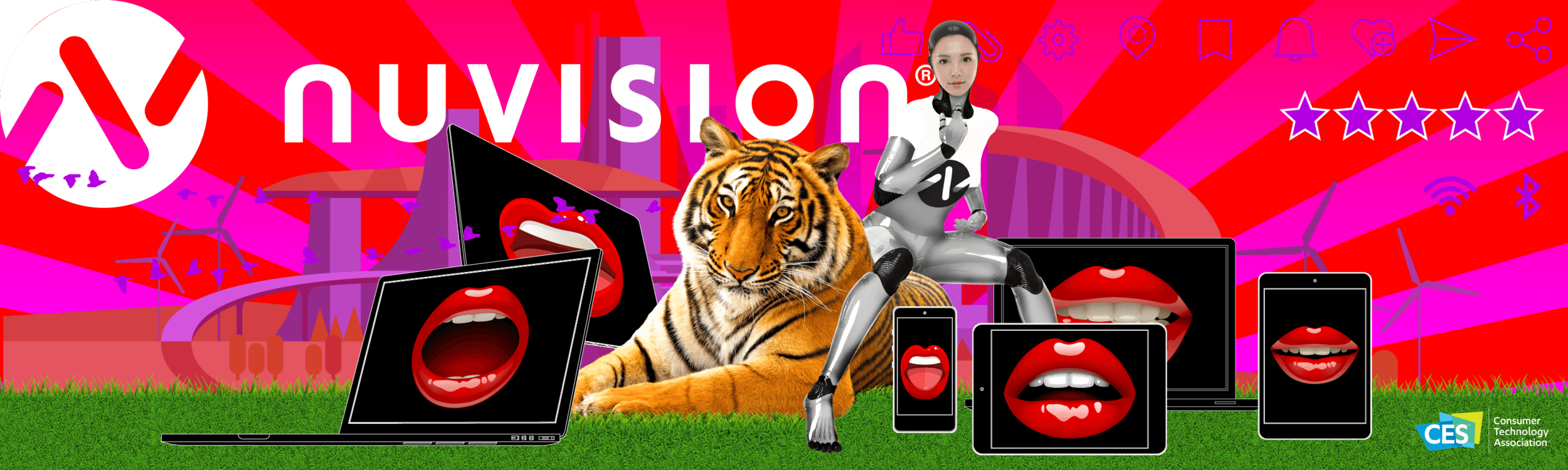 Nuvision Booth at CES 2019 (back wall graphic proposal)