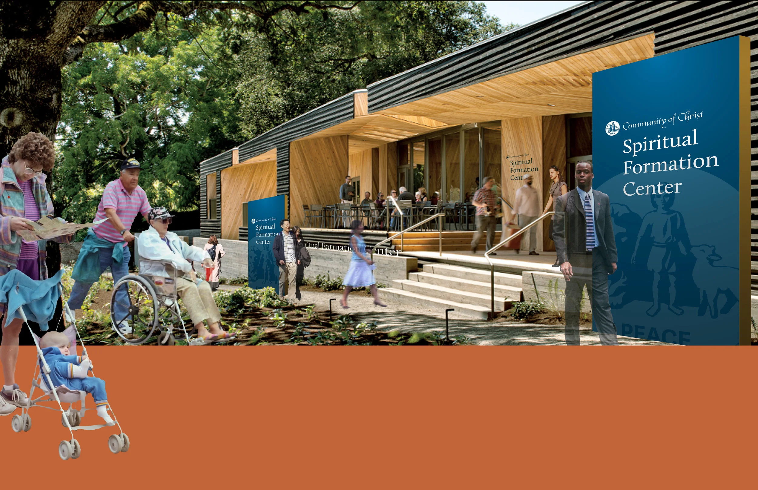 Rendering of CofC-branded signage and wayfinding