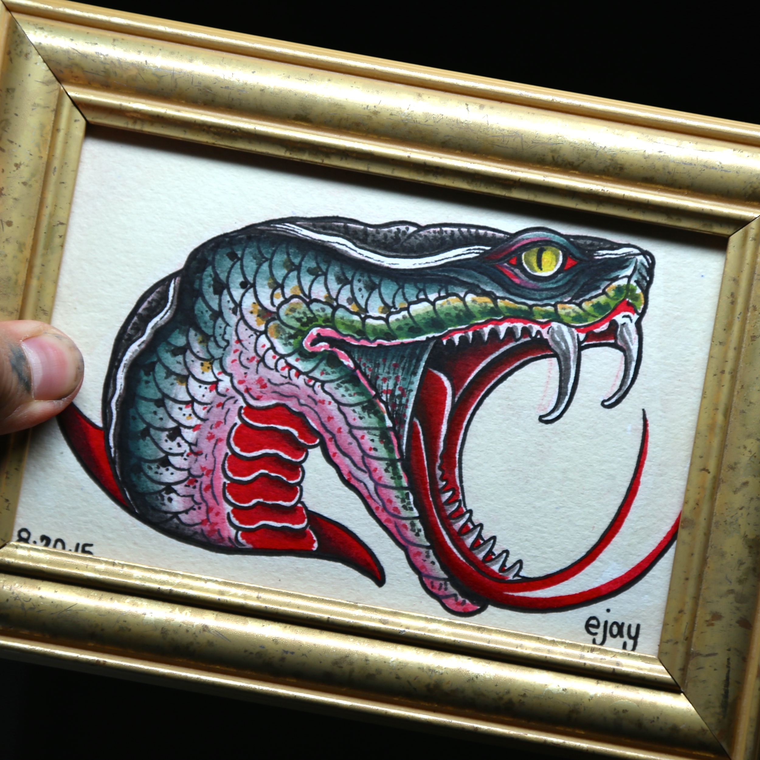 Snake Head Painting enrique bernal ejay tattoo.JPG