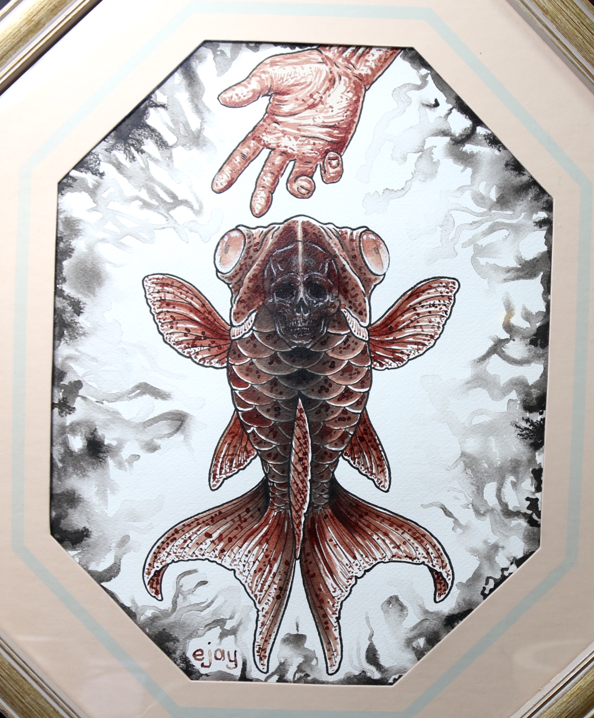 Fish Painting with my blood 1 enrique bernal ejay tattoo.JPG