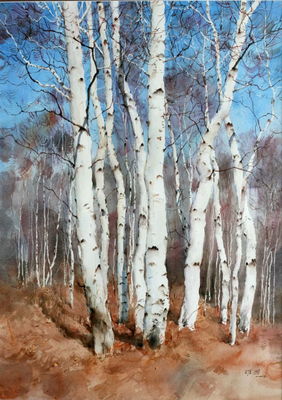 Tall Birch Trees, Guan Weixing