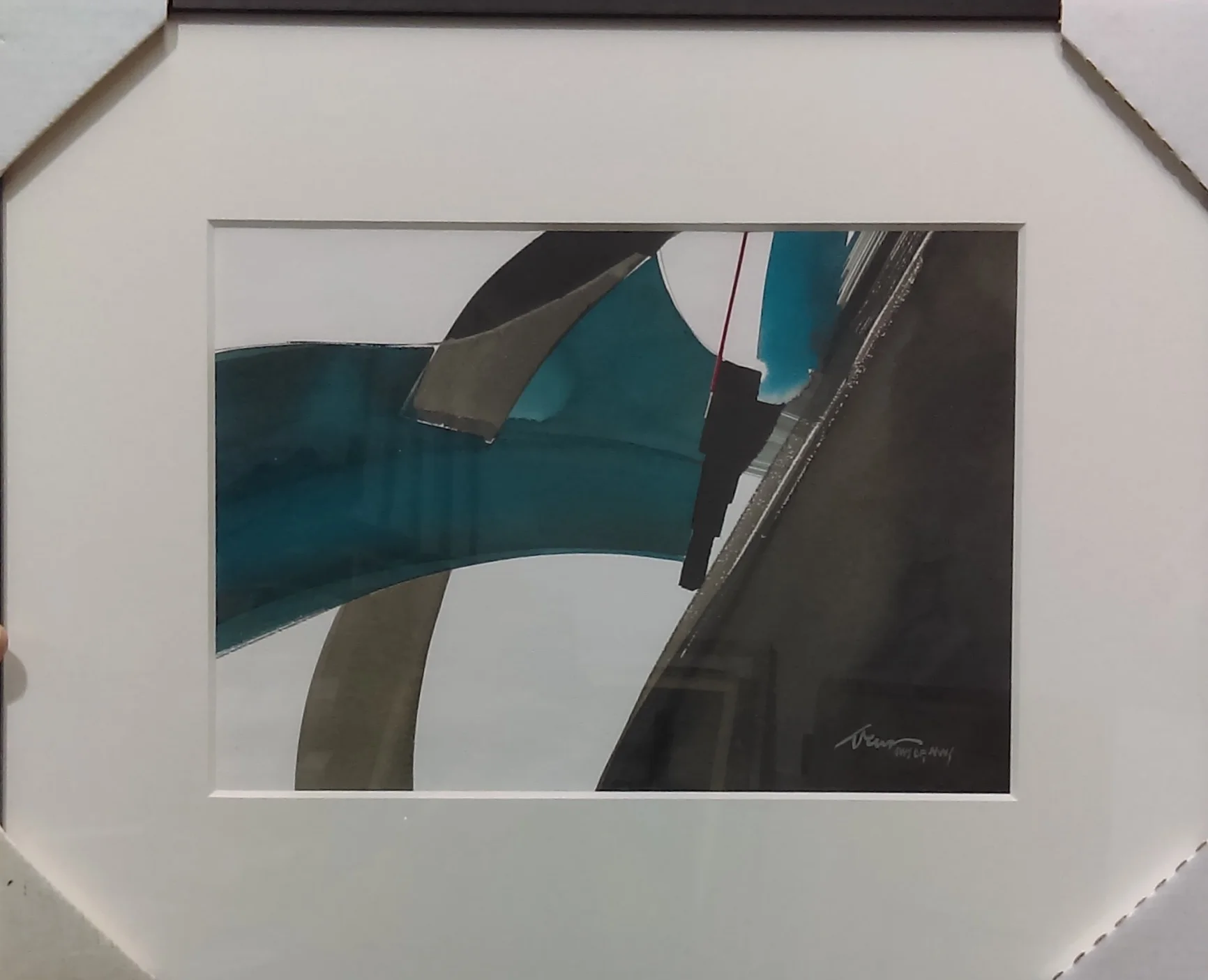 Turquoise with Red Line, Pat Dews