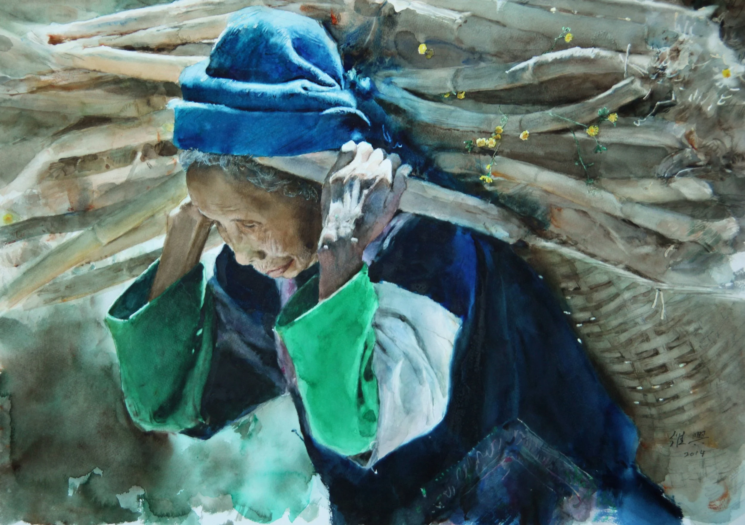 23.负重  Burdened   52x75cm  2014 - Copy.jpg