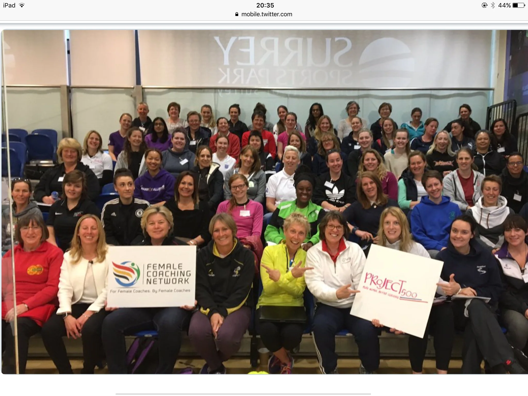 All the coaches after an amazing day at Surrey Sports Park which included workshops, talks and networking